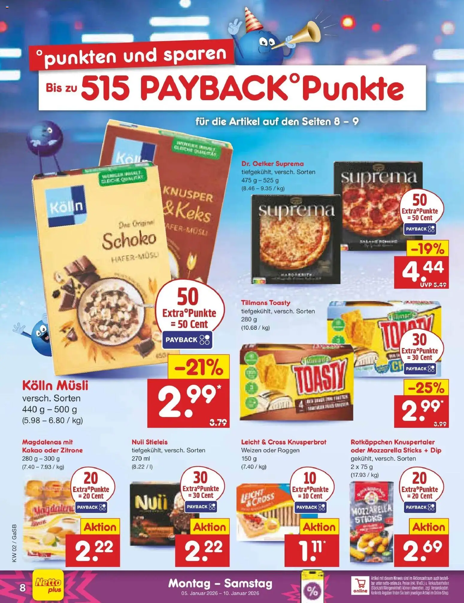 Netto Marken-Discount - Netto: Wochenangebote – gültig ab 04.01.2026 | Seite: 8 | Produkte: Kolln, Kolln musli, Mozzarella, Zitrone