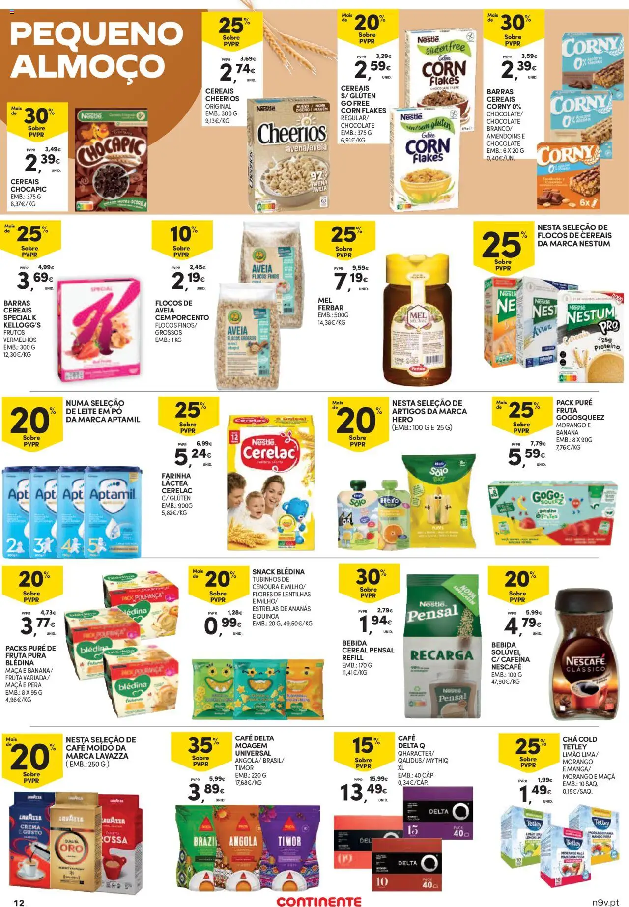 Continente Açores │ válido de 21.08.2025 | Página: 12 | Produtos: Pó, Quinoa, Nestlé, Cereais