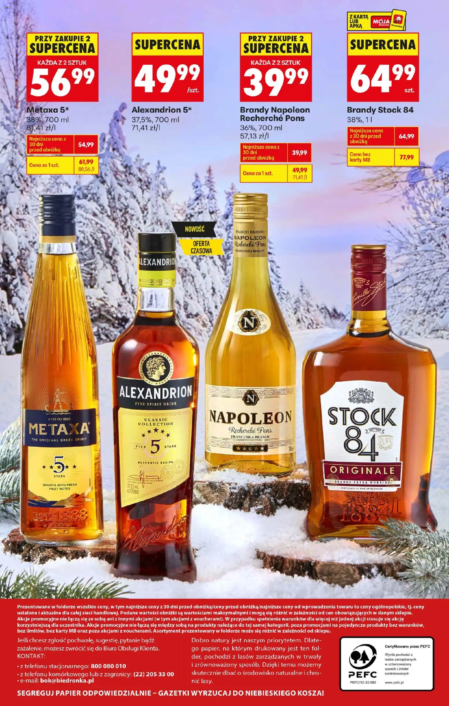 Biedronka gazetka - Czas na toast od 12.01.2026 | Strona: 39 | Produkty: Karta, Brandy Napoleon, Metaxa