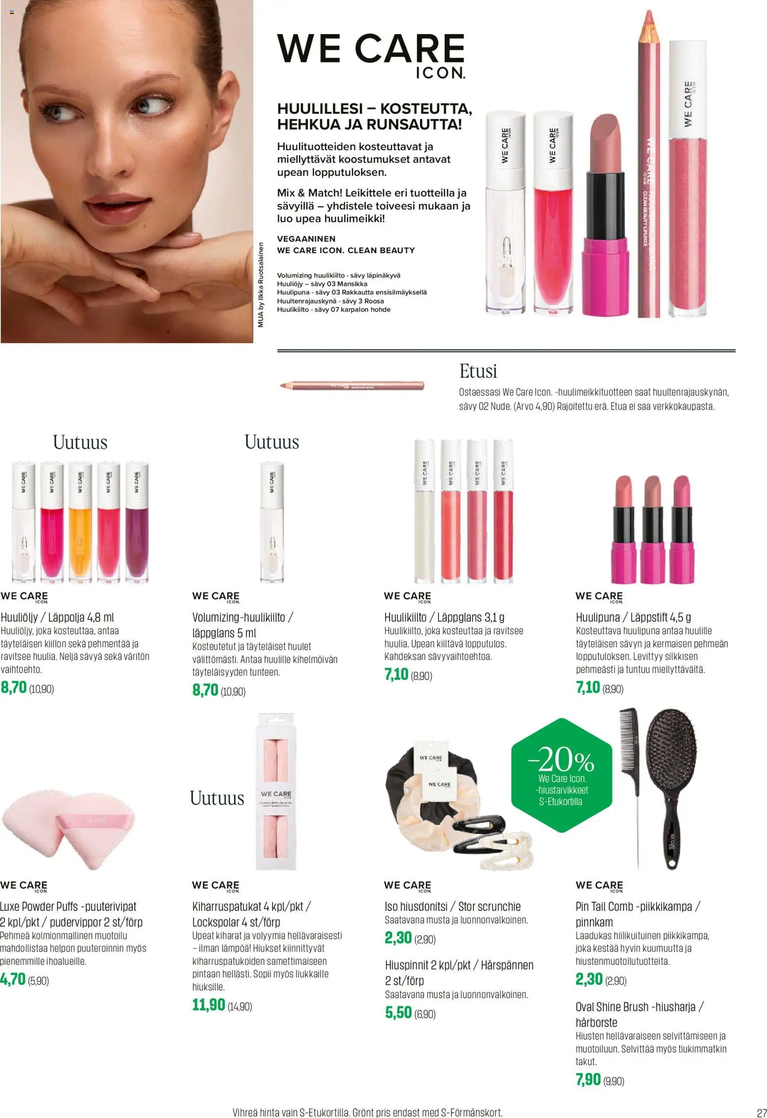 Sokos tarjoukset – voimassa 26.01.2026 alkaen | Sivu: 27 | Tuotteet: Huulipuna, Huulikiilto, Hiusharja