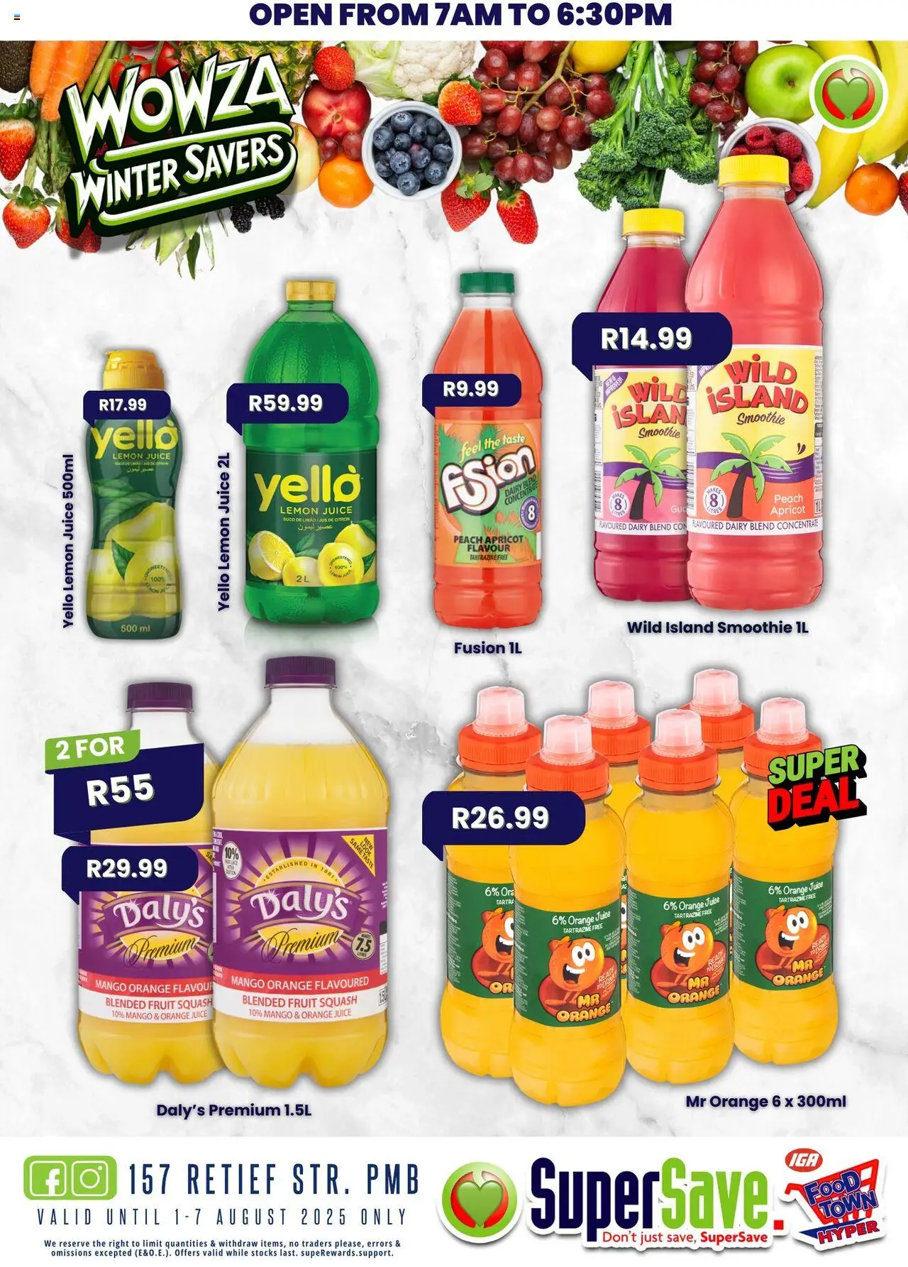 Super Save Specials │ valid from 08.08.2025 | Page: 19 | Products: Squash, Juice, Dairy blend, Peach
