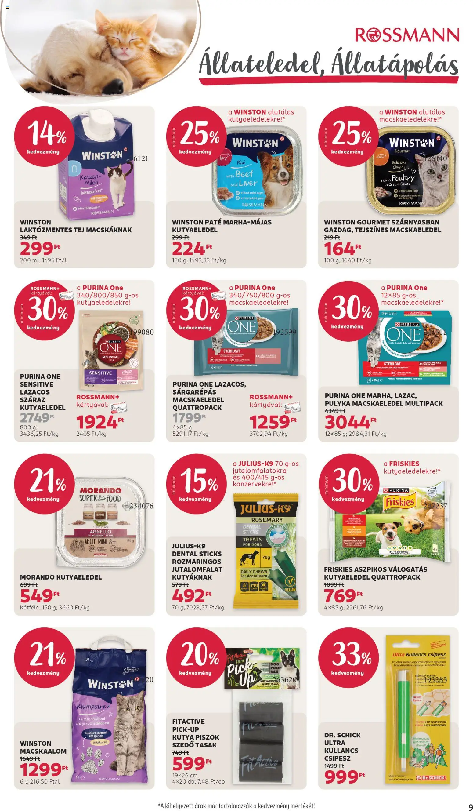 Rossmann akciós ujság - amely érvényes a következő dátumtól: 13.04.2026 | Oldal: 11 | Termékek: Macskaalom, Pick, Laktózmentes tej, Tej