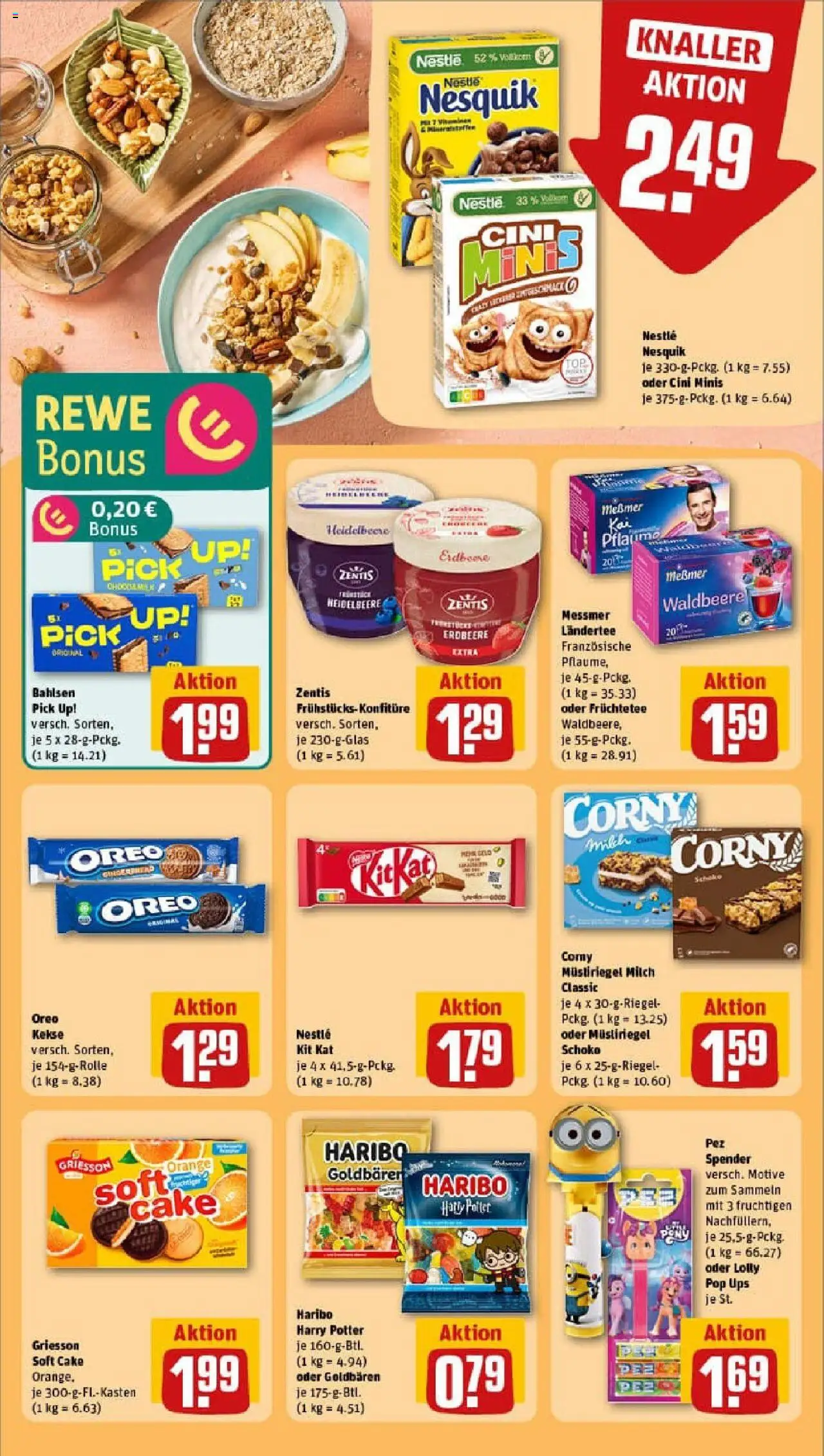 Rewe prospekt Düsseldorf	 – gültig ab 13.10.2025 | Seite: 23 | Produkte: Nesquik, Haribo, Milch, Messmer