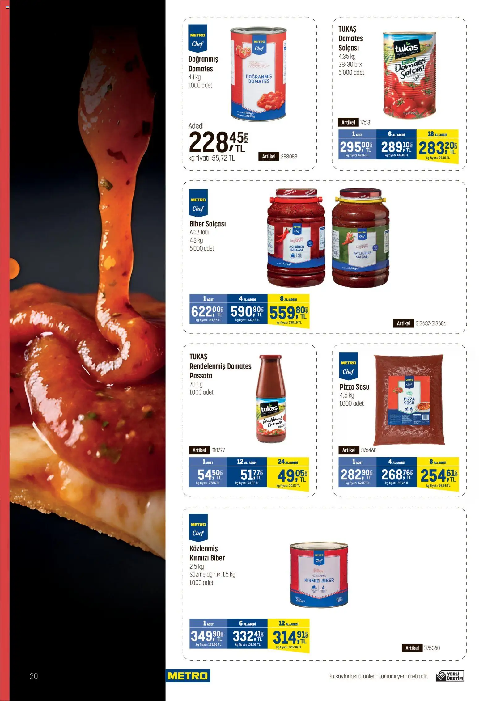 Metro - Fast Food Kataloğu - 08.04.2026 tarihinden itibaren geçerlidir | Sayfa: 20 | Ürünler: Pizza, Domates, Biber, Kırmızı biber