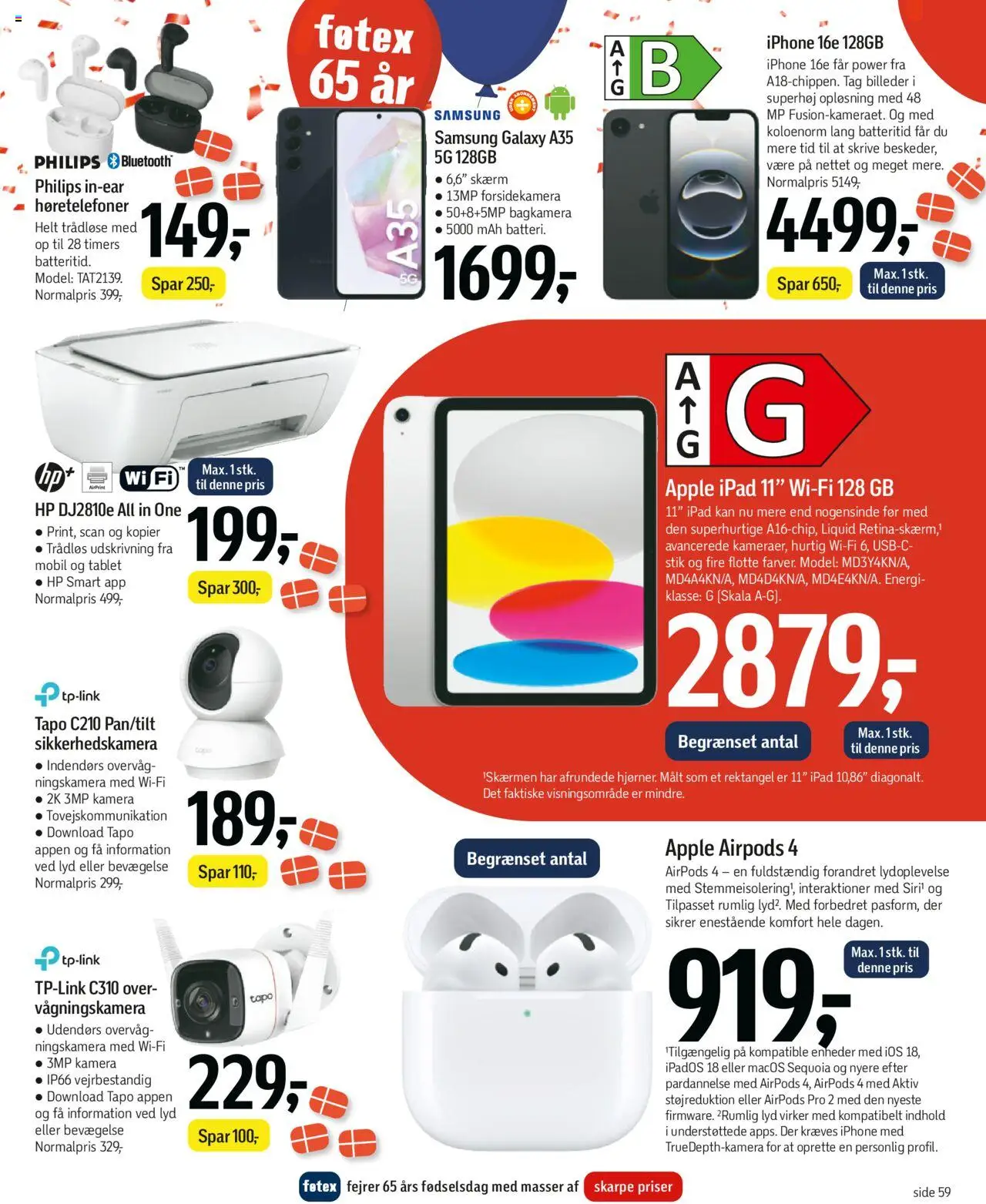 Føtex tilbudsavis – gyldig fra 19.09.2025 | Side: 71 | Produkter: Airpods, Lyd, Søm, Kamera