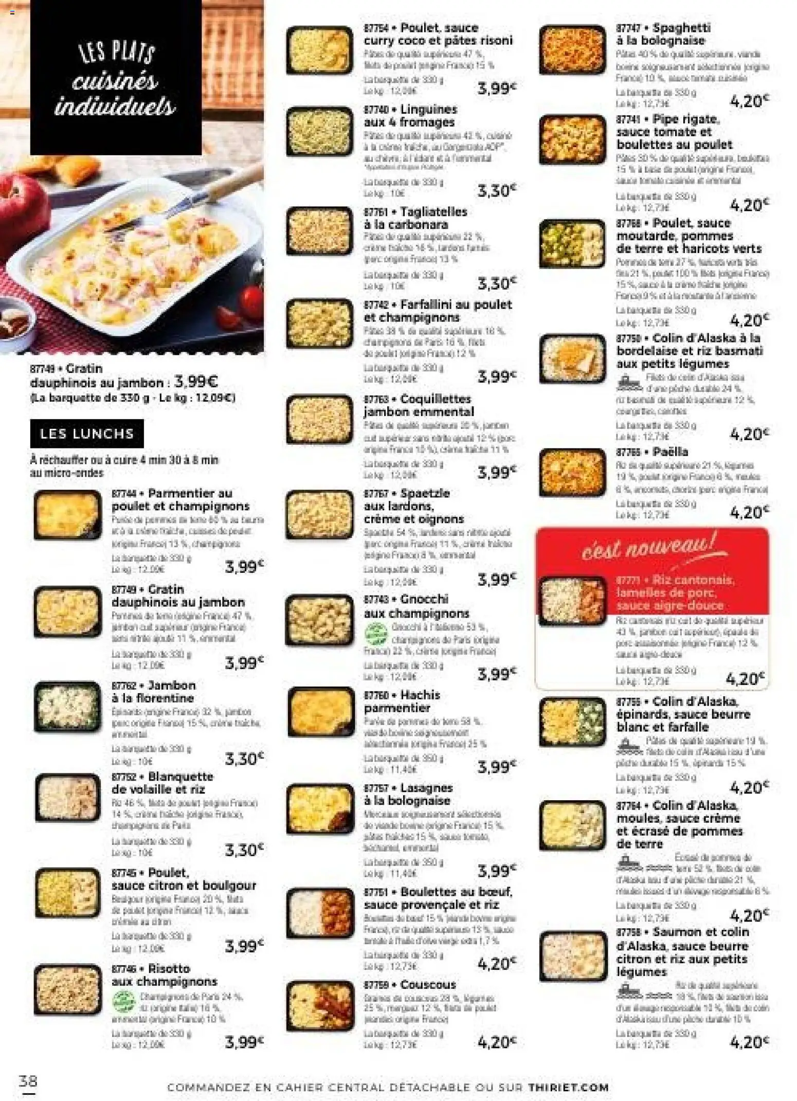 {H1} | Page: 38 | Produits: Beurre, Oignons, Crème, Pommes de terre