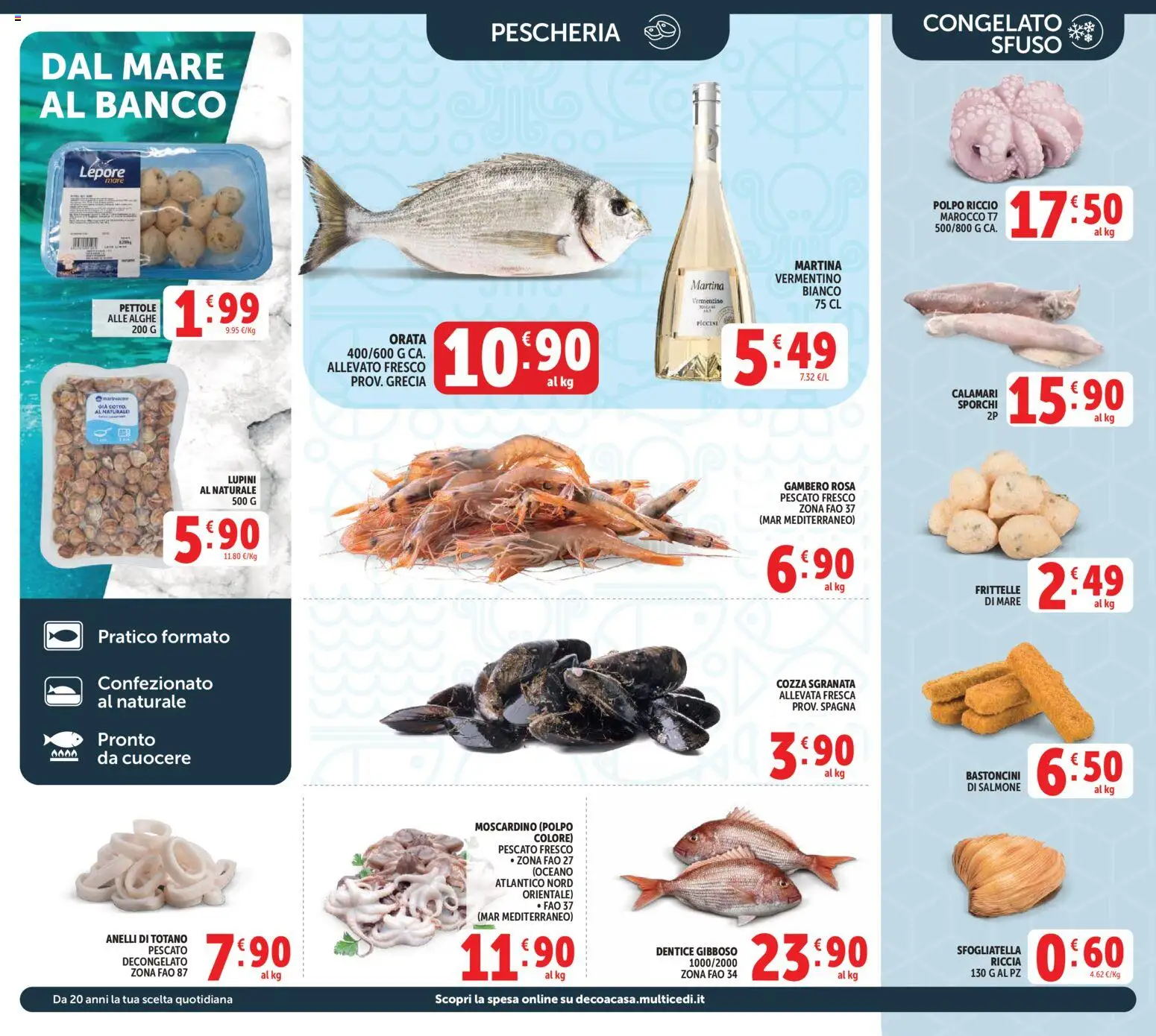 Volantino Decò del 27.03.2026 | Pagina: 16 | Prodotti: Lupini, Orata, Calamari, Totano