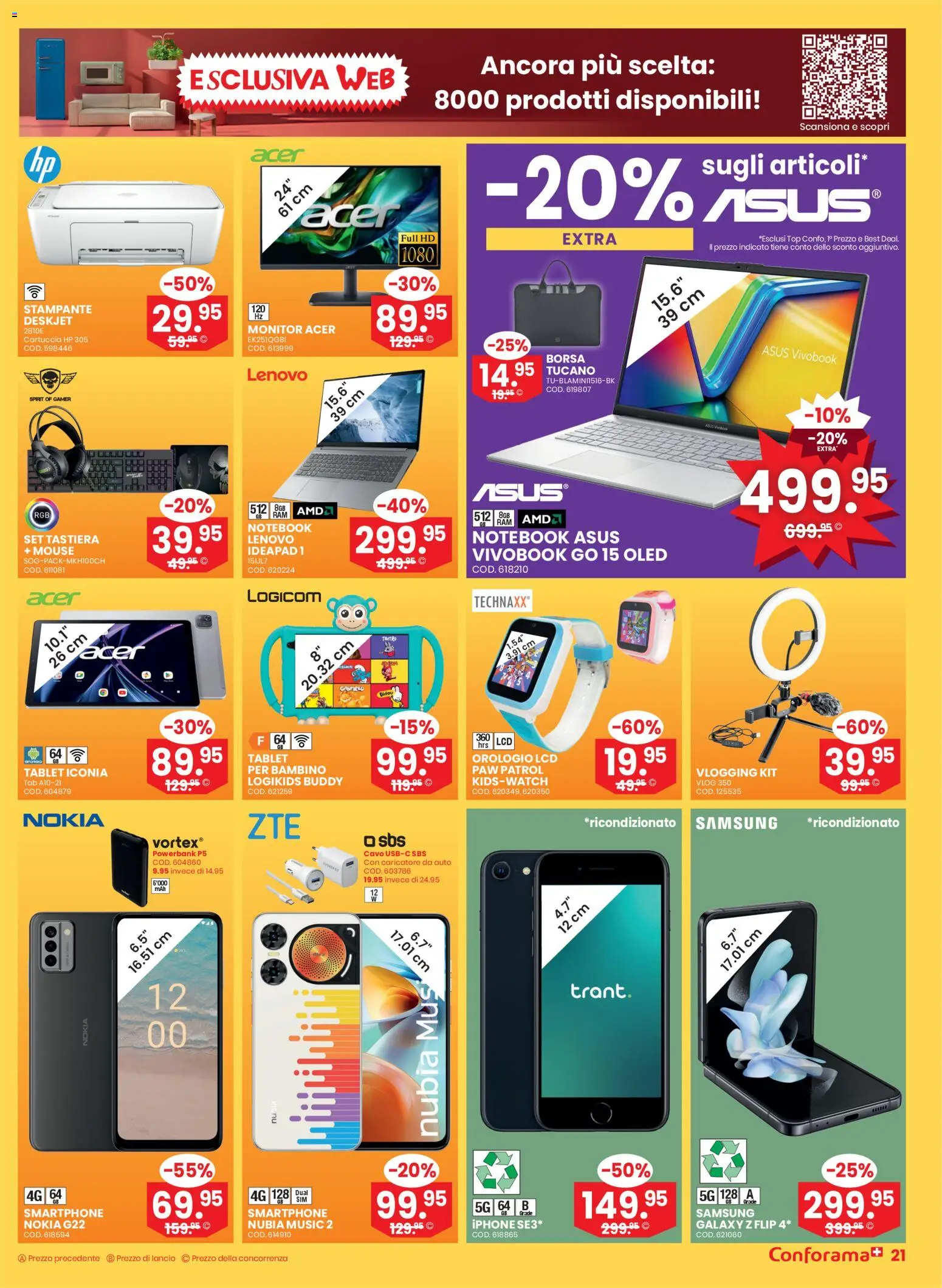 Conforama Aktionen Super Saldi – gültig ab 17.12.2025 | Seite: 21 | Produkte: Tablet, Samsung, Powerbank, Lenovo