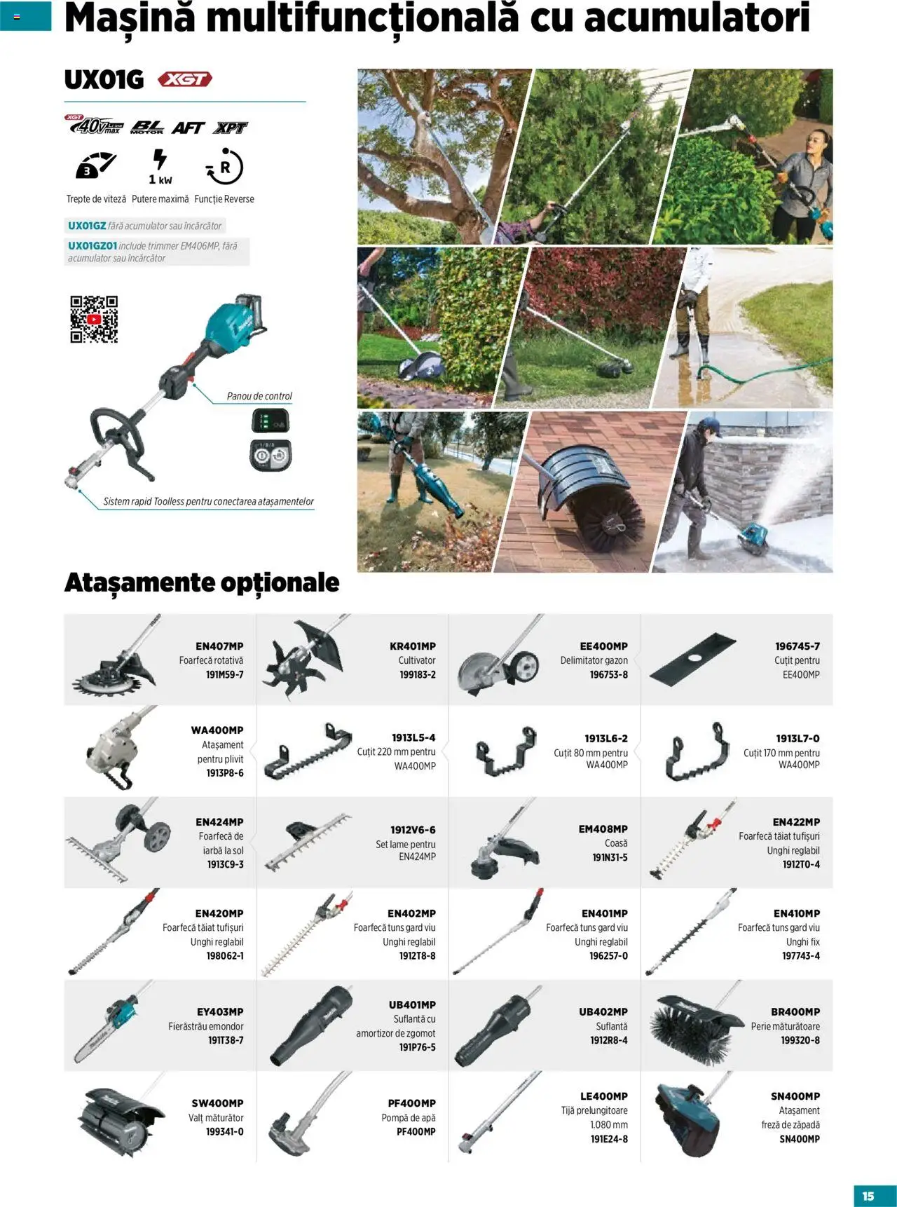 Noul catalog Makita – valabil de la 14.05.2025 | Pagină: 15 | Produse: Trimmer, Încărcător, Perie, Apă