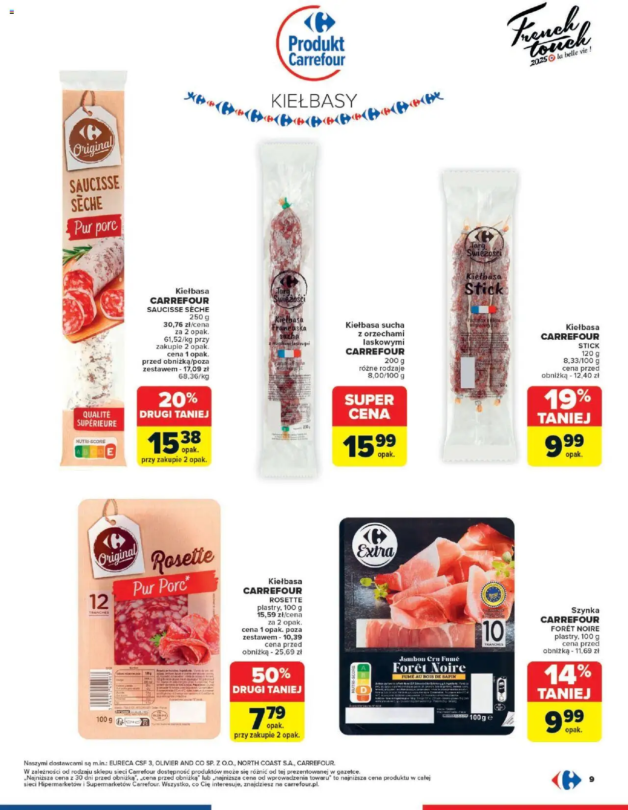 Carrefour Gazetka - French Touch od 13.10.2025 | Strona: 9 | Produkty: Kiełbasa, Szynka