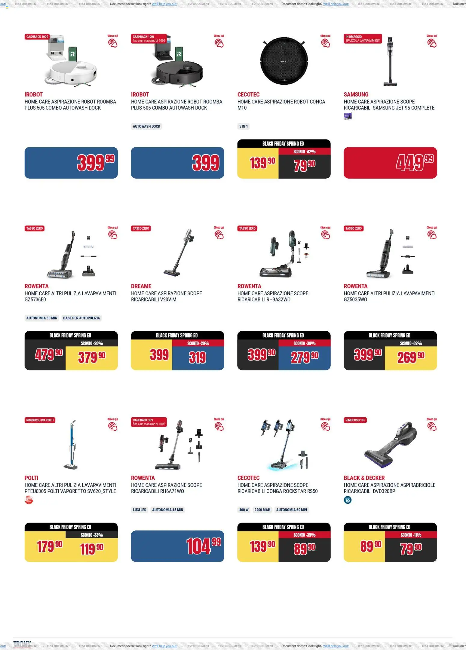 Volantino Trony del 19.03.2026 | Pagina: 3 | Prodotti: Spazzola, Vaporetto, Robot, Samsung