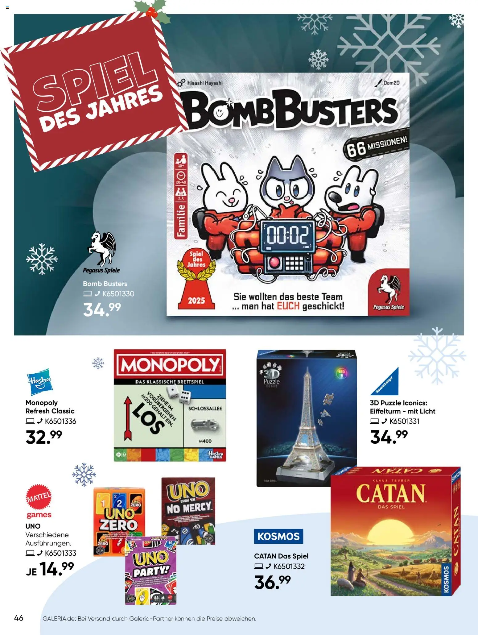 Galeria Karstadt Kaufhof  Weihnachtsmagazin – gültig ab 27.10.2025 | Seite: 46 | Produkte: Spiel