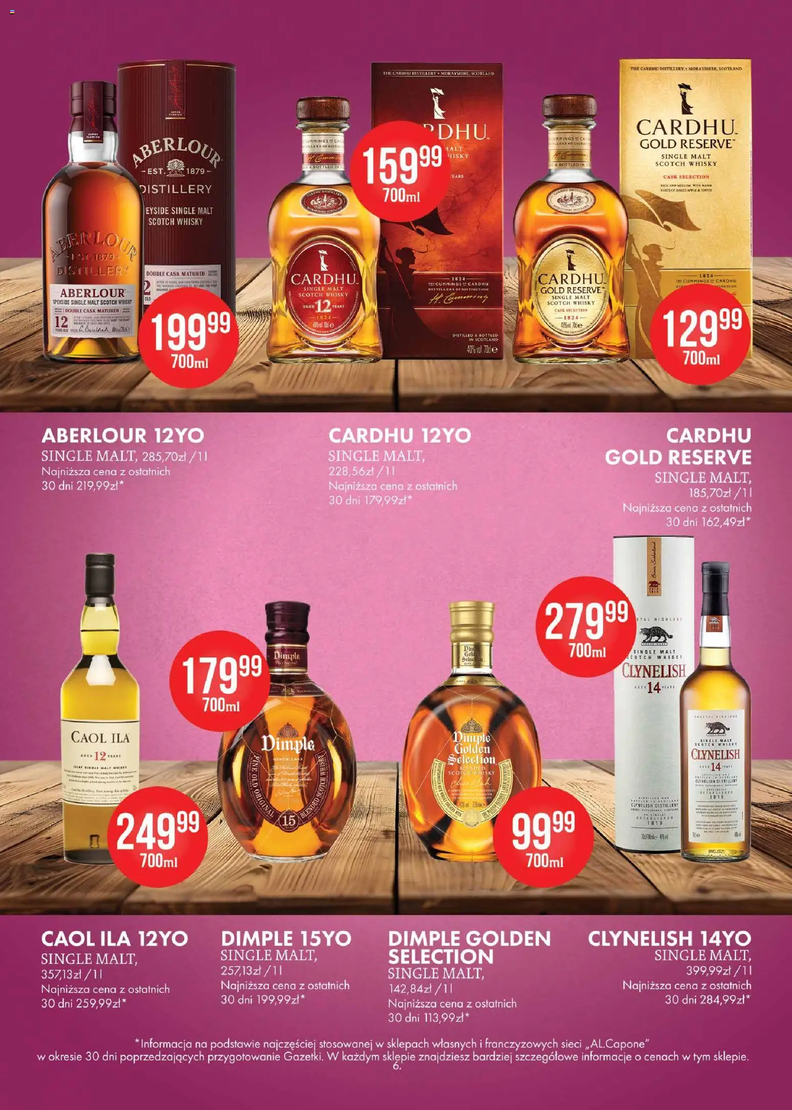 Al.Capone gazetka od 09.03.2026 | Strona: 6 | Produkty: Whisky Single Malt, Whisky