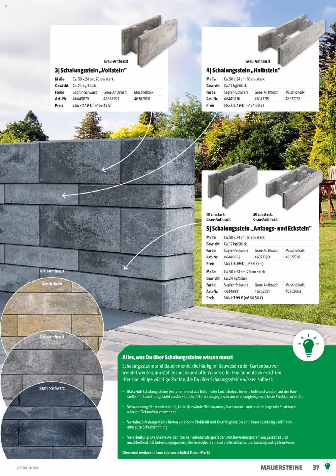 HERKULES Gartenbaustoffe - gültig ab dem 28.07.2025 | Seite: 37 | Produkte: Gewicht