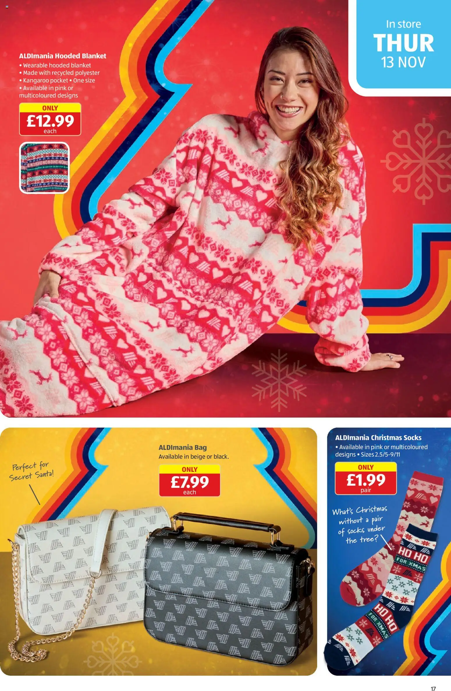 {H1} | Page: 17 | Products: Socks, Bag, Blanket