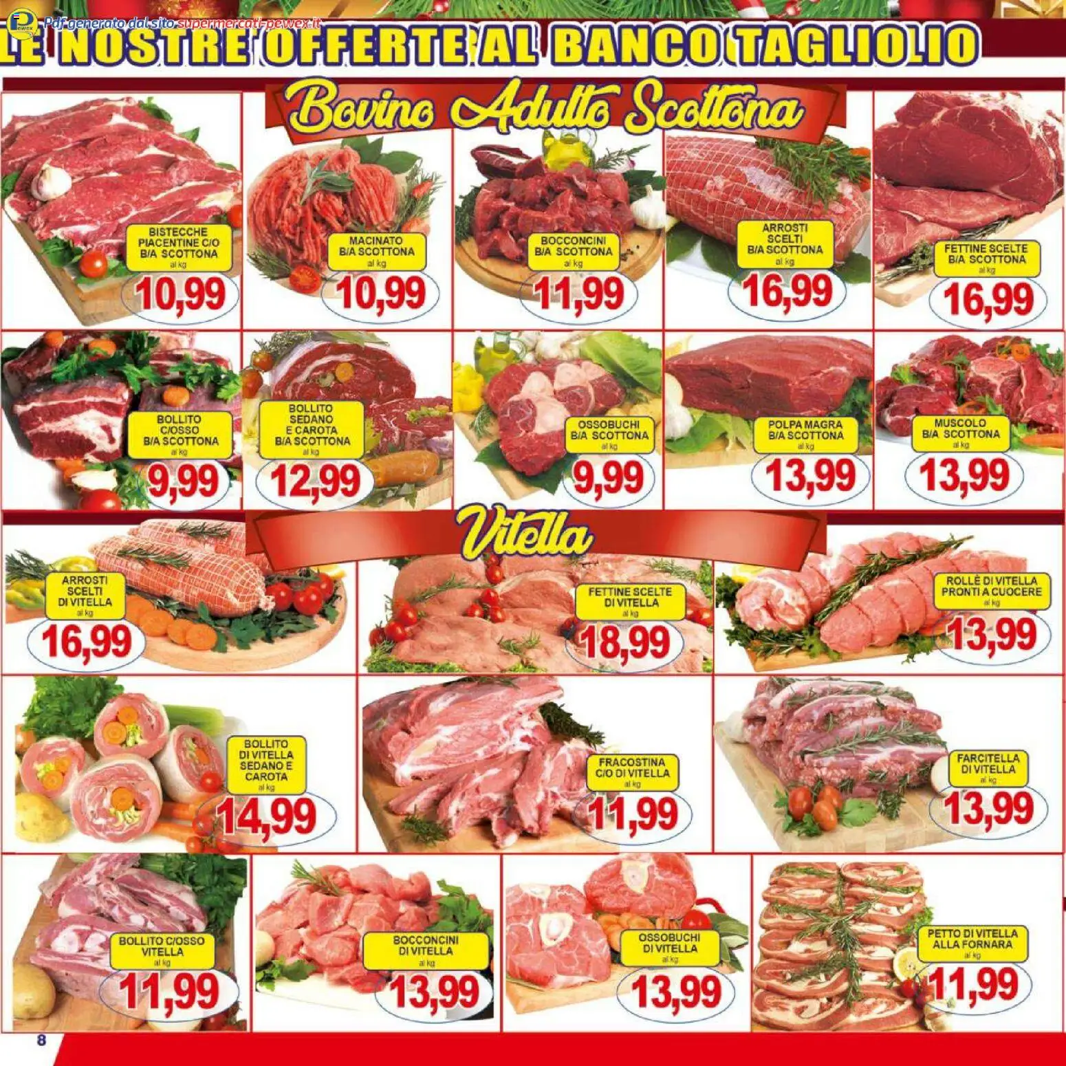 Volantino Pewex del 16.12.2025 | Pagina: 8 | Prodotti: Bovino, Carota, Sedano, Macinato