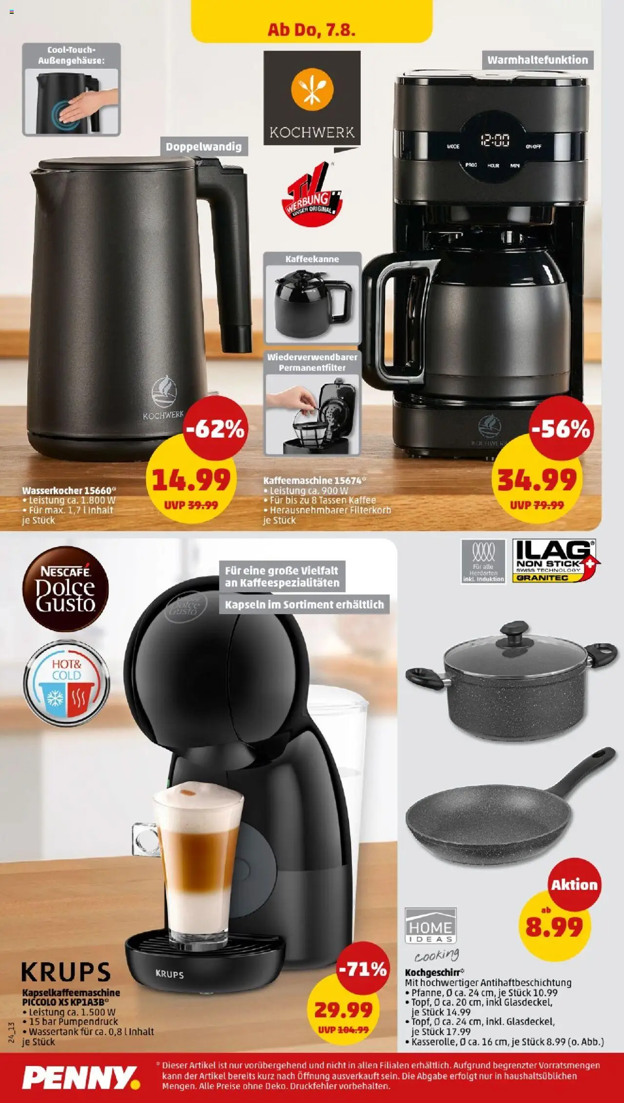 Penny - Thüringen - gültig ab dem 04.08.2025 | Seite: 24 | Produkte: Krups, Kaffeemaschine, Wasserkocher, Kaffee
