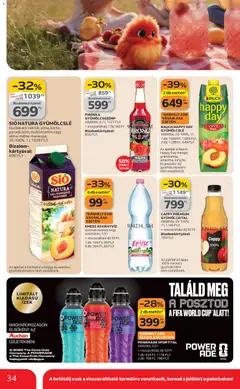 Auchan akciós újság - amely érvényes a következő dátumtól: 19.03.2026 | Oldal: 34 | Termékek: Málna, Gyümölcsital, Meggy, Narancs