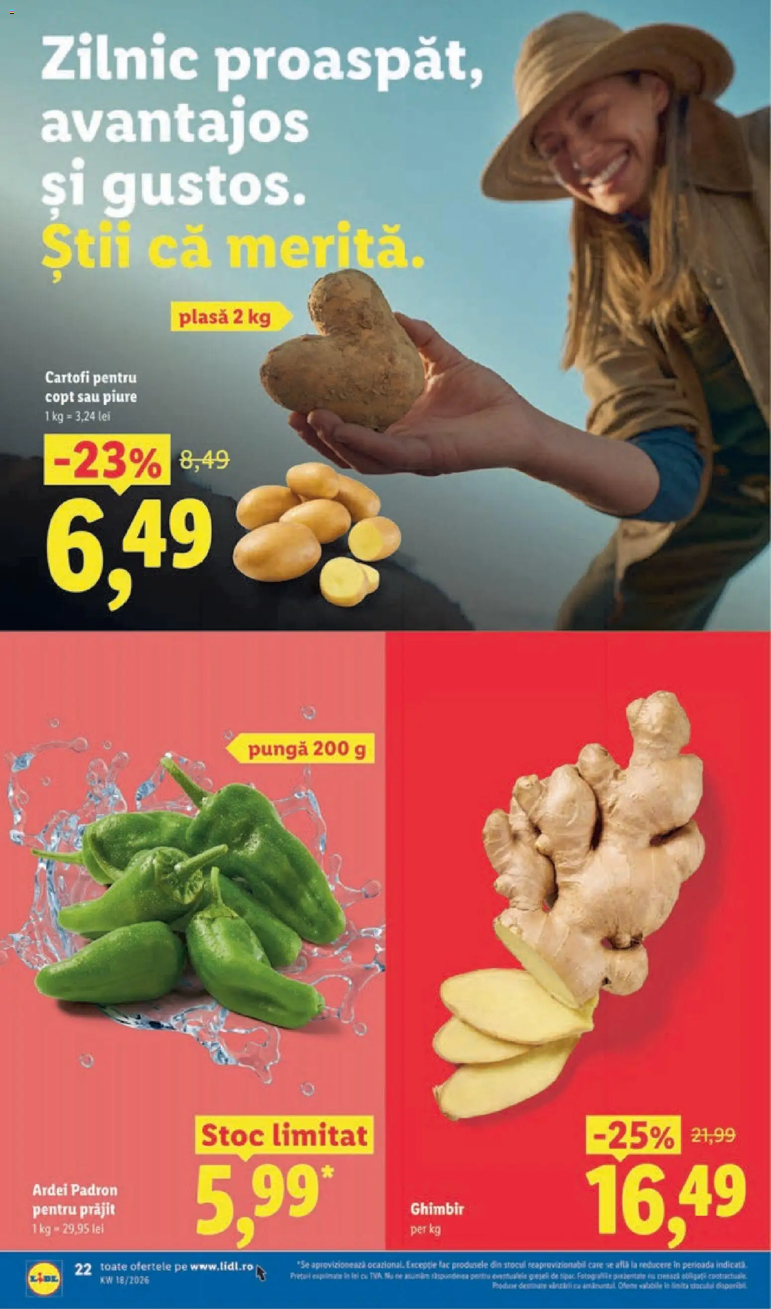 Noul catalog Lidl – valabil de la 27.04.2026 | Pagină: 22 | Produse: Pungă, Ardei, Cartofi