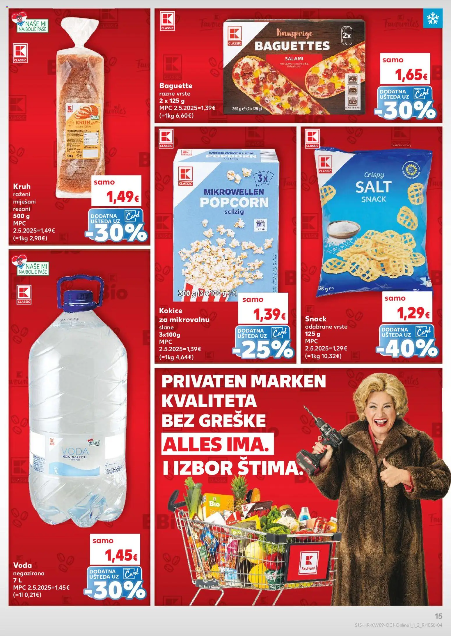 Kaufland katalog | vrijedi od 25.02.2026 | Stranica: 15 | Proizvodi: Kruh, Paprika, Kokice, Voda