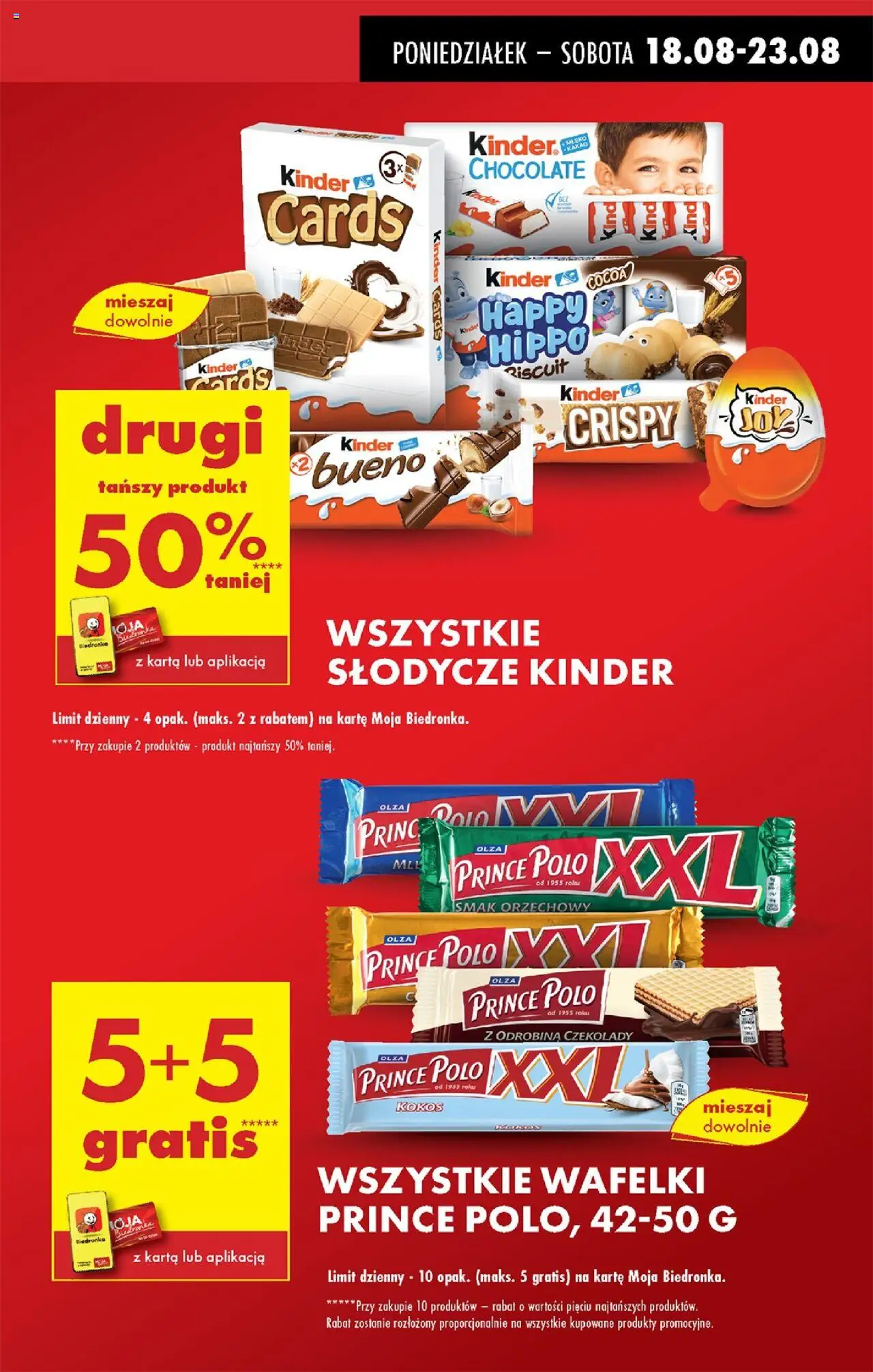 Biedronka gazetka od 18.08.2025 | Strona: 7 | Produkty: Karta, Słodycze, Kinder Joy, Kinder cards