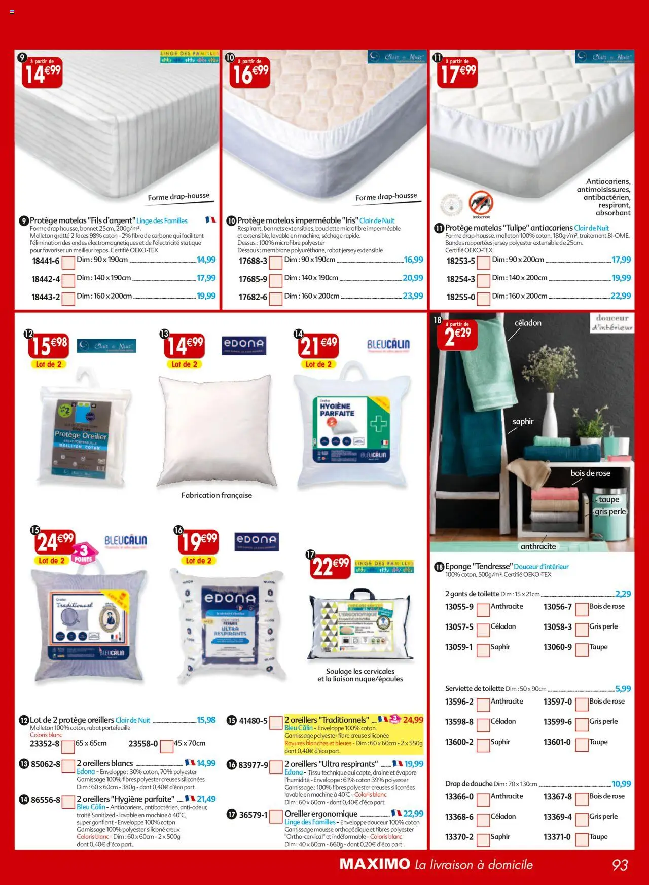 {H1} | Page: 93 | Produits: Portefeuille, Coton, Enveloppe, Douche