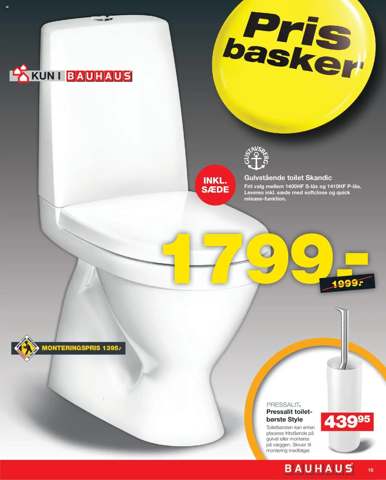 Bauhaus Tilbudsavis gyldig fra 01.08.2025 | Side: 15 | Produkter: Børste, Toilet