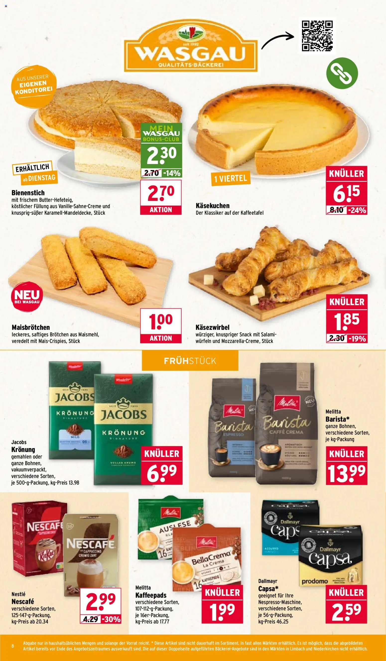 Wasgau Prospekt 	 – gültig ab 23.02.2026 | Seite: 8 | Produkte: Melitta, Kaffeepads, Nescafe, Dallmayr