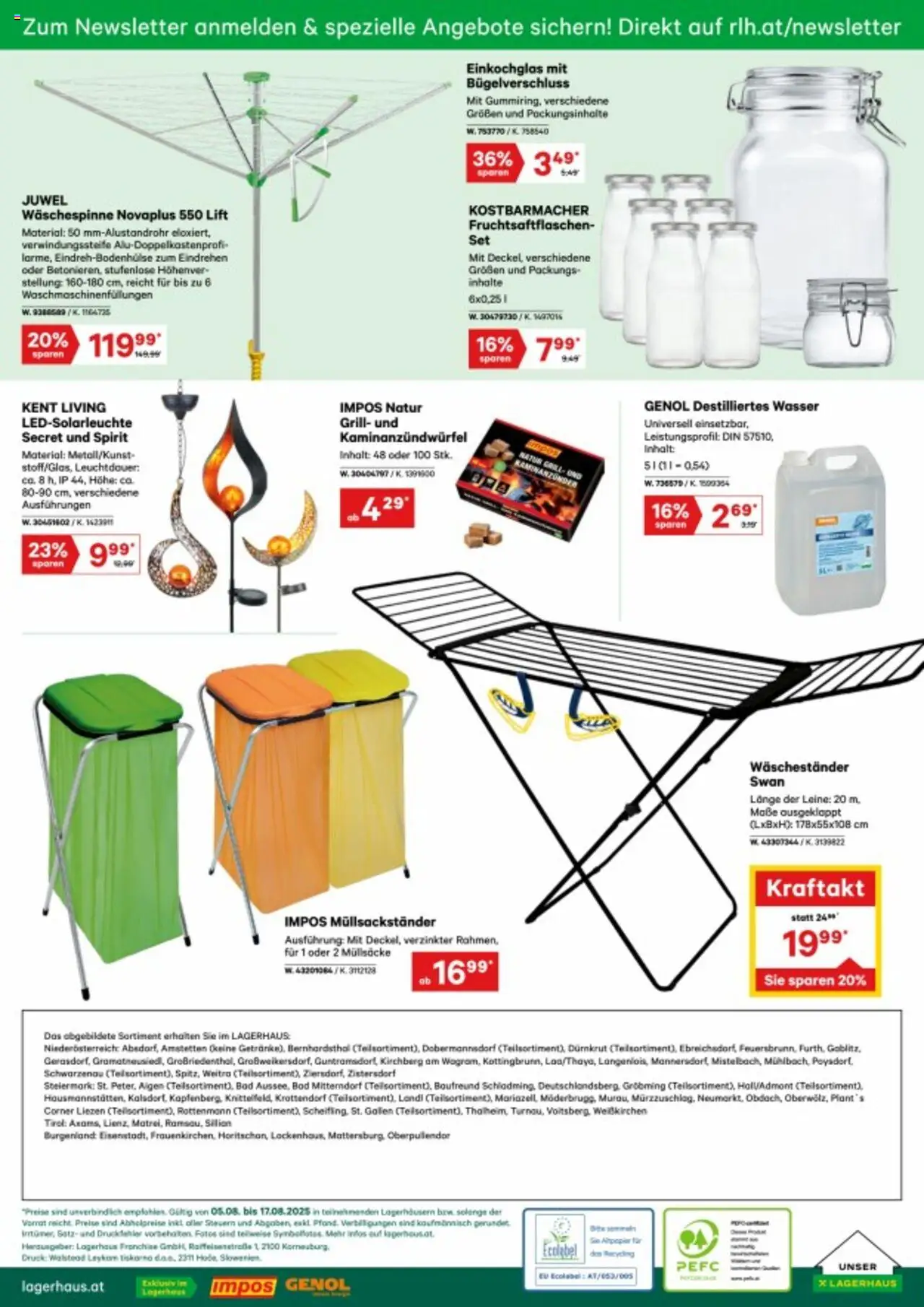 Lagerhaus Flugblatt gültig ab 05.08.2025 | Seite: 6 | Produkte: Wasser, Grill