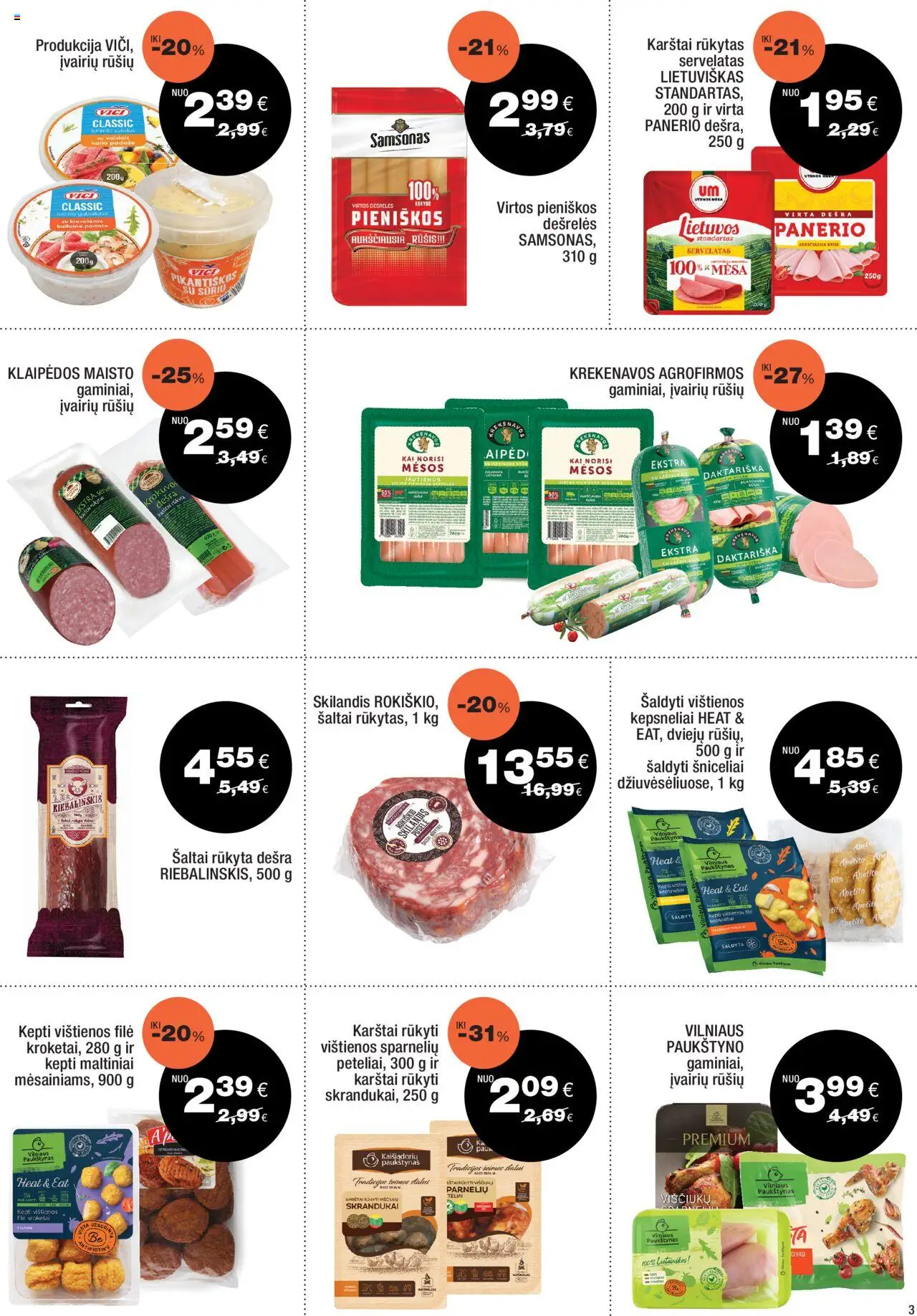 Express market - Leidinys│galioja nuo 03.08.2025 | Puslapis: 3 | Prekių: Vištienos, Jautienos, Dešrelės, Dešra