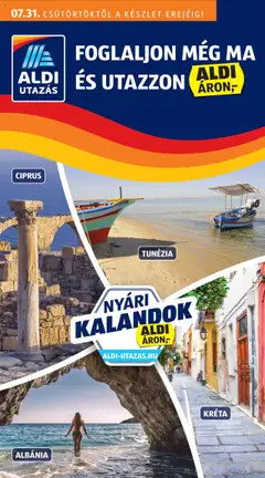 Aldi - Utazás katalógus - amely érvényes a következő dátumtól: 31.07.2025