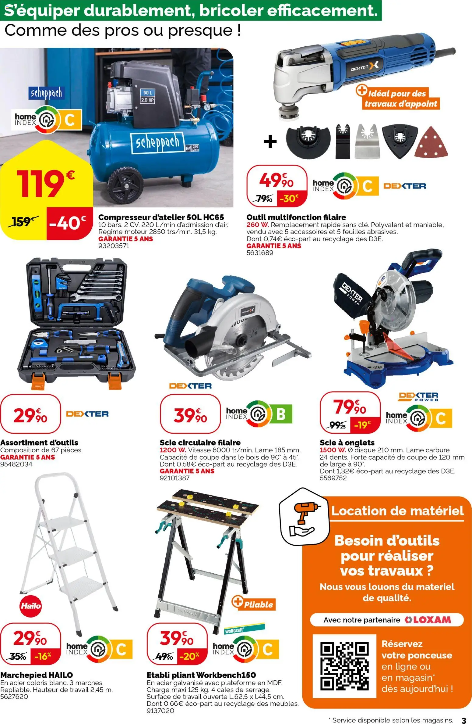 {H1} | Page: 3 | Produits: Compresseur, Ponceuse, Scie circulaire