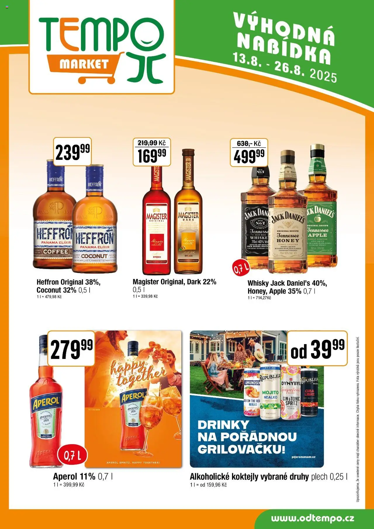 Tempo leták od 13.08.2025 | Strana: 9 | Produkty: Magister, Spritz, Plech, Aperol