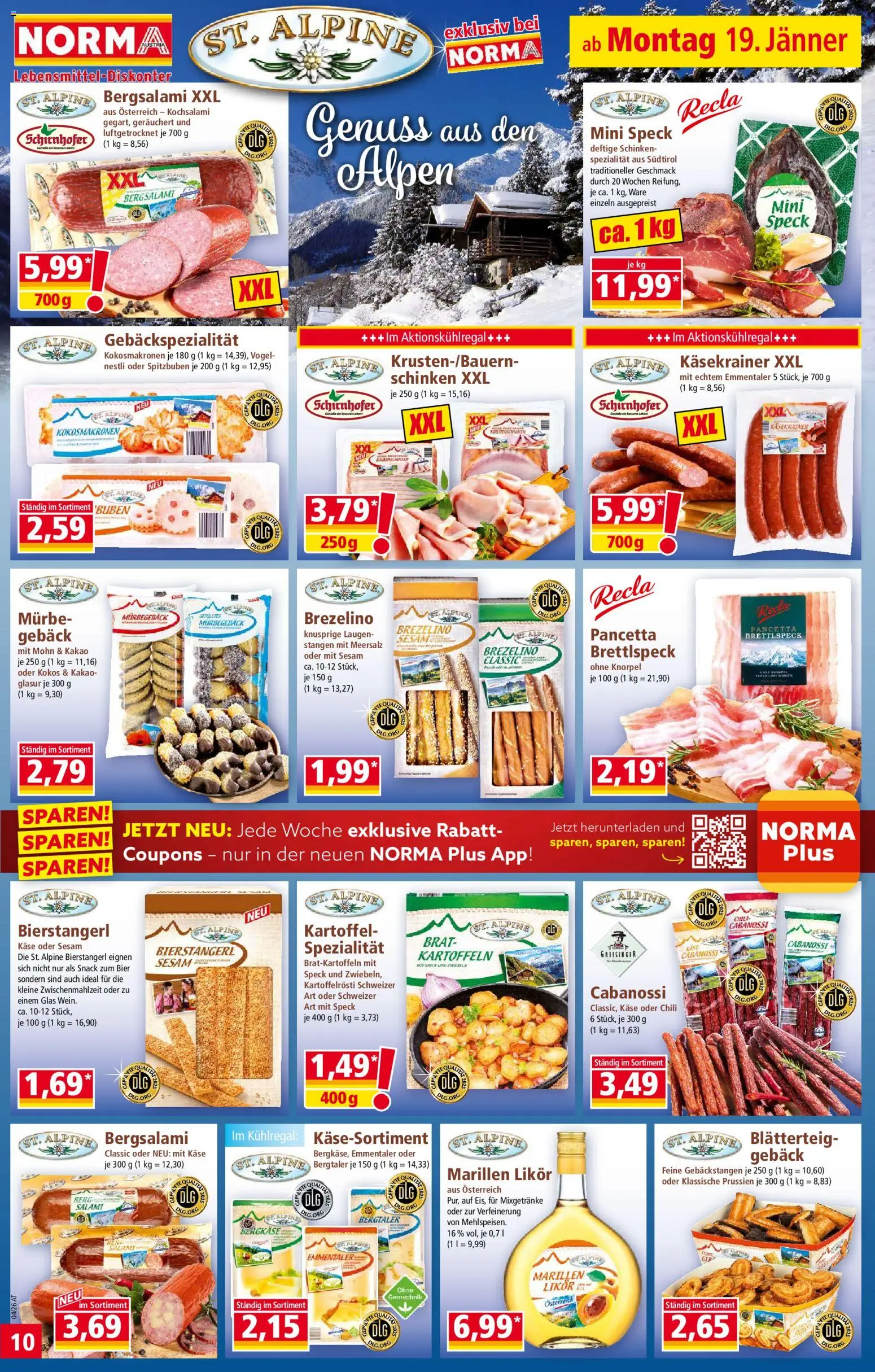Norma Flugblatt gültig ab 19.01.2026 | Seite: 10 | Produkte: Kartoffeln, Chili, Salami, Schinken