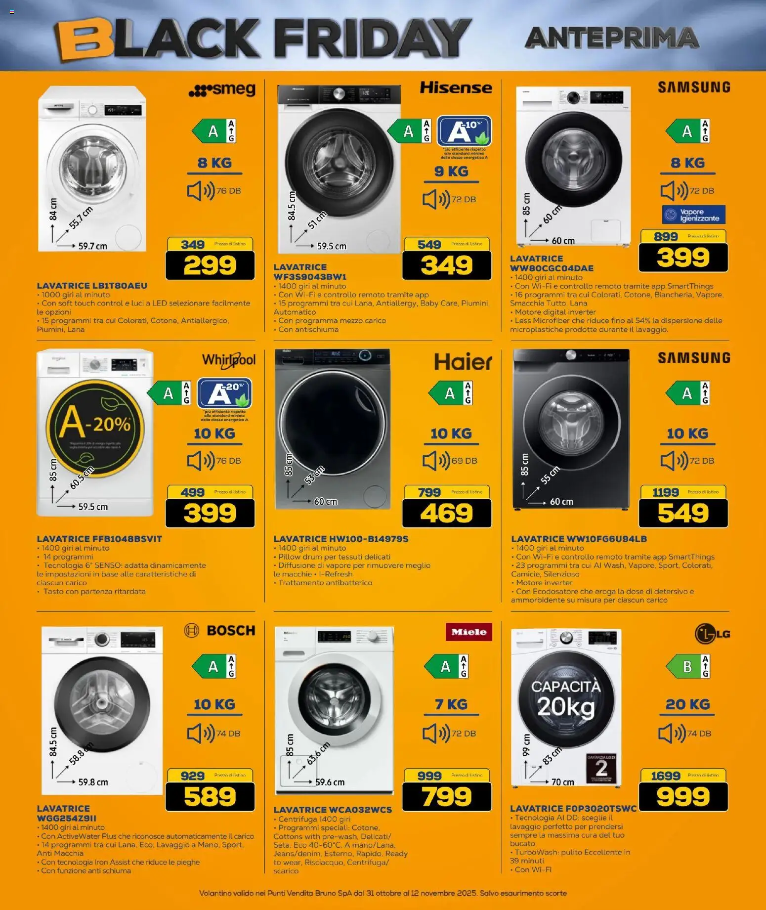 Volantino BRUNO del 31.10.2025 | Pagina: 16 | Prodotti: Ammorbidente, Centrifuga, Lavatrice, Miele