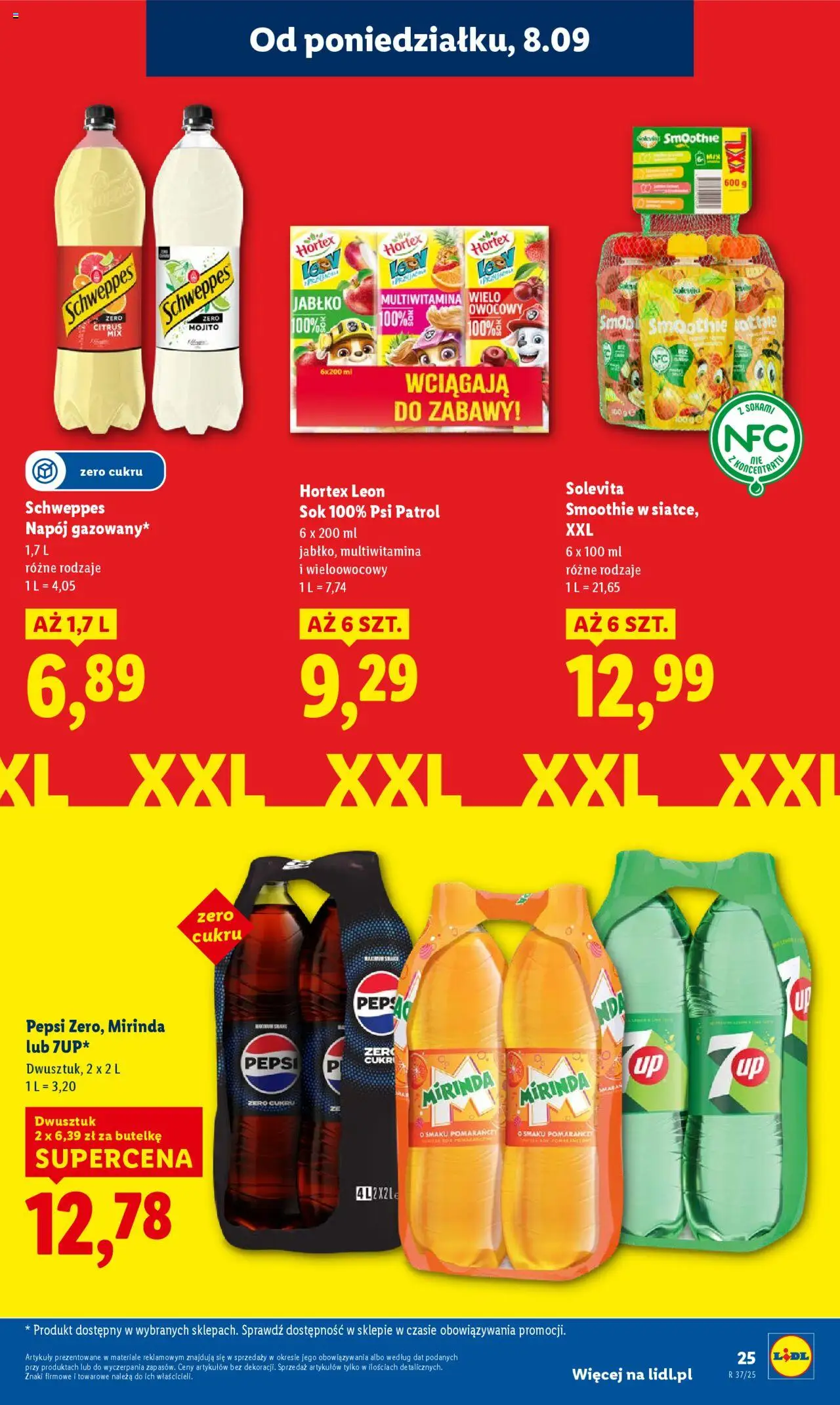 Lidl Gazetka od 08.09.2025 | Strona: 27 | Produkty: Smoothie, Pepsi, Sok