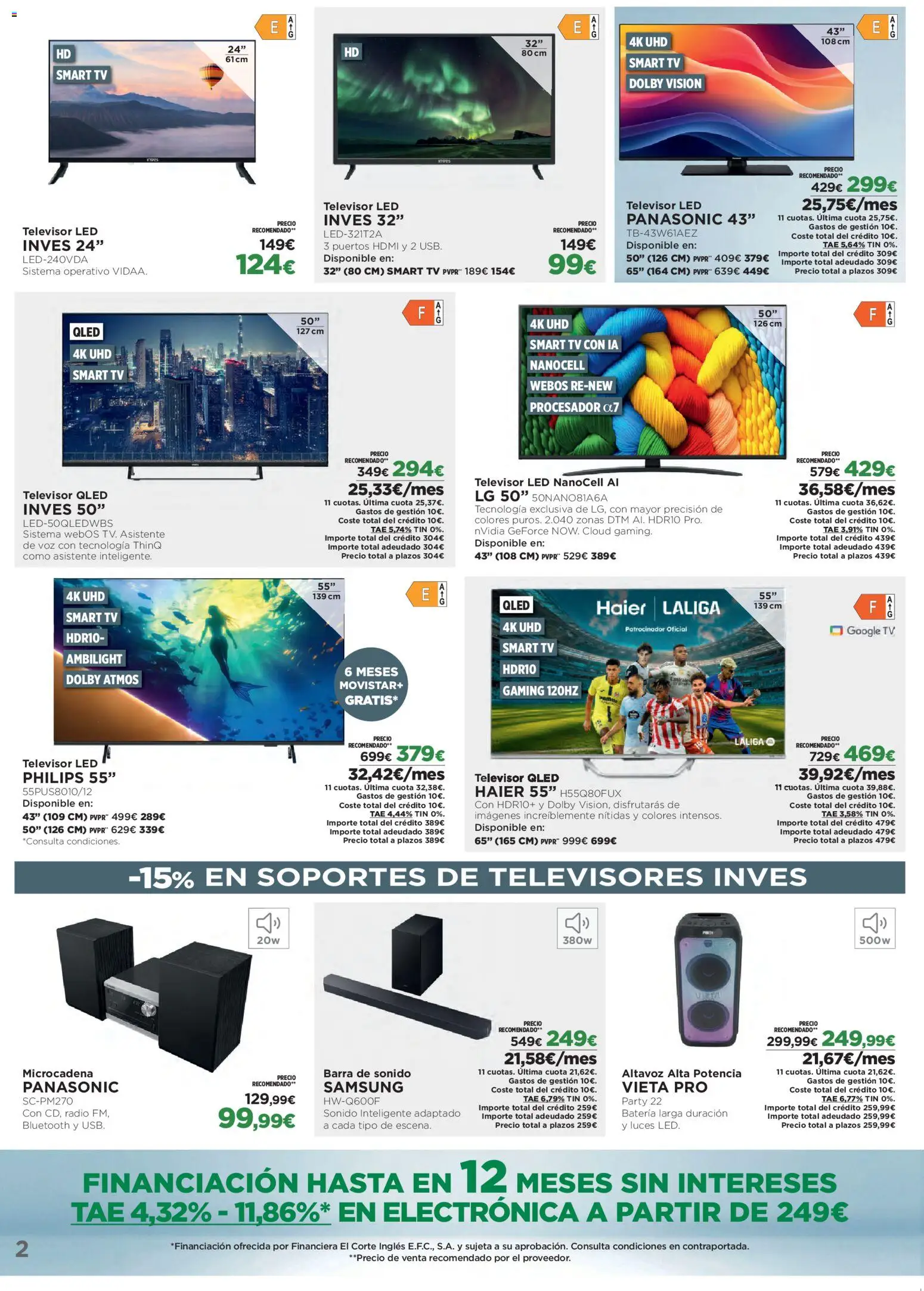 El Corte Inglés ofertas │ válido desde el 27.10.2025 | Página: 2 | Productos: Καλαμάρι, Televisor, Radio, Altavoz