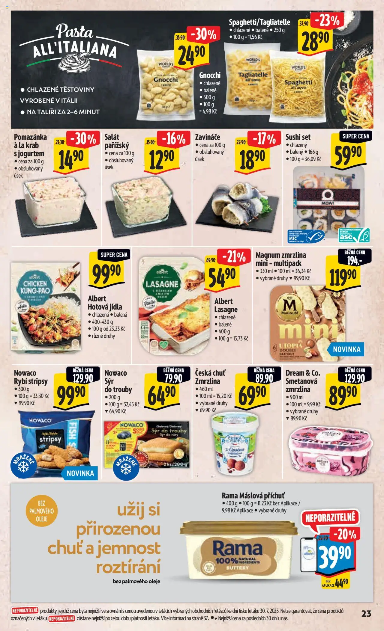 Albert leták - Hypermarket - Morava od 06.08.2025 | Strana: 30 | Produkty: Těstoviny, Magnum, Pomazánka, Lasagne