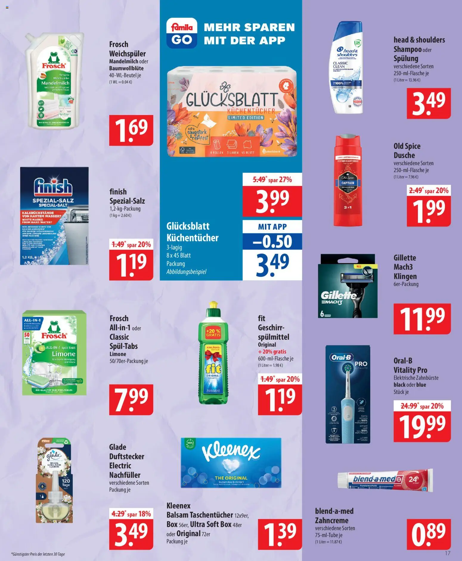 Famila Prospekt 	 – gültig ab 13.04.2026 | Seite: 17 | Produkte: Elektrische zahnbürste, Dusche, Spülung, Zahnbürste