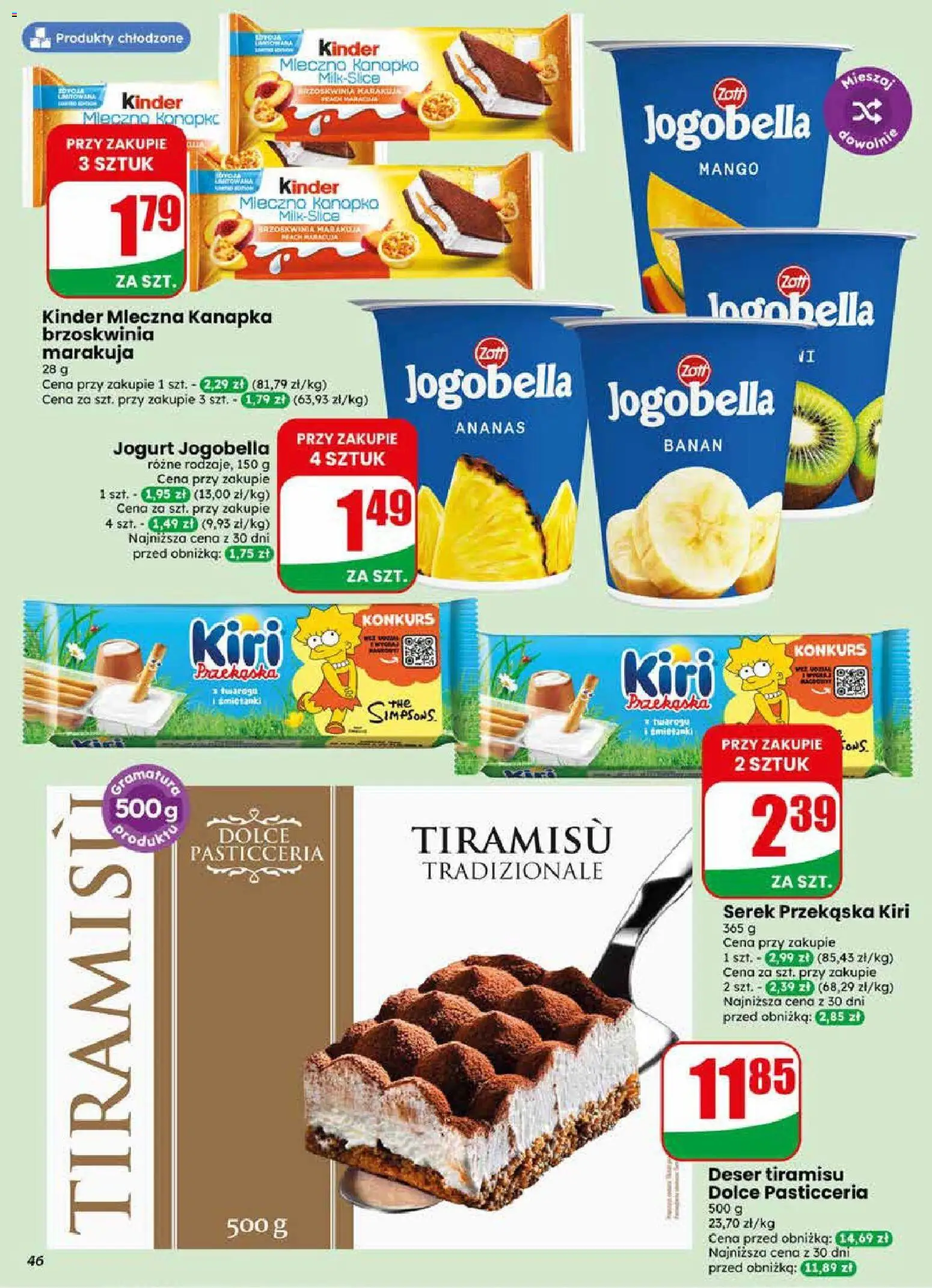 Dino gazetka od 29.04.2026 | Strona: 46 | Produkty: Brzoskwinia, Tiramisu, Jogurt, Banan