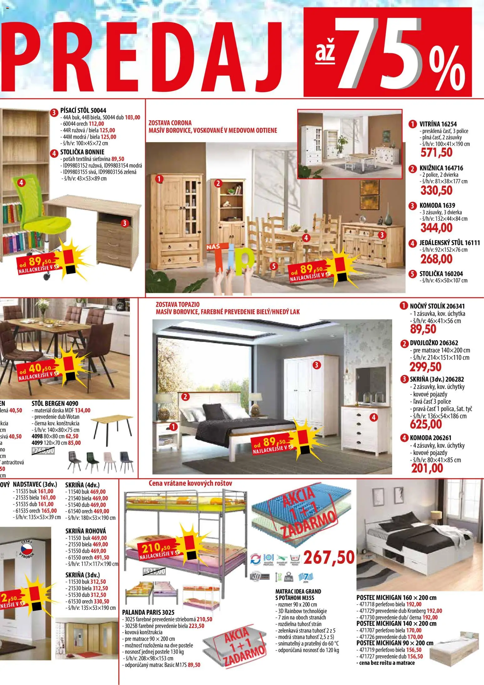 Nové IDEA nábytok akcie – leták je platný od 15.02.2026 | Strana: 3 | Produkty: Matrace, Matrac, Posteľ, Skriňa