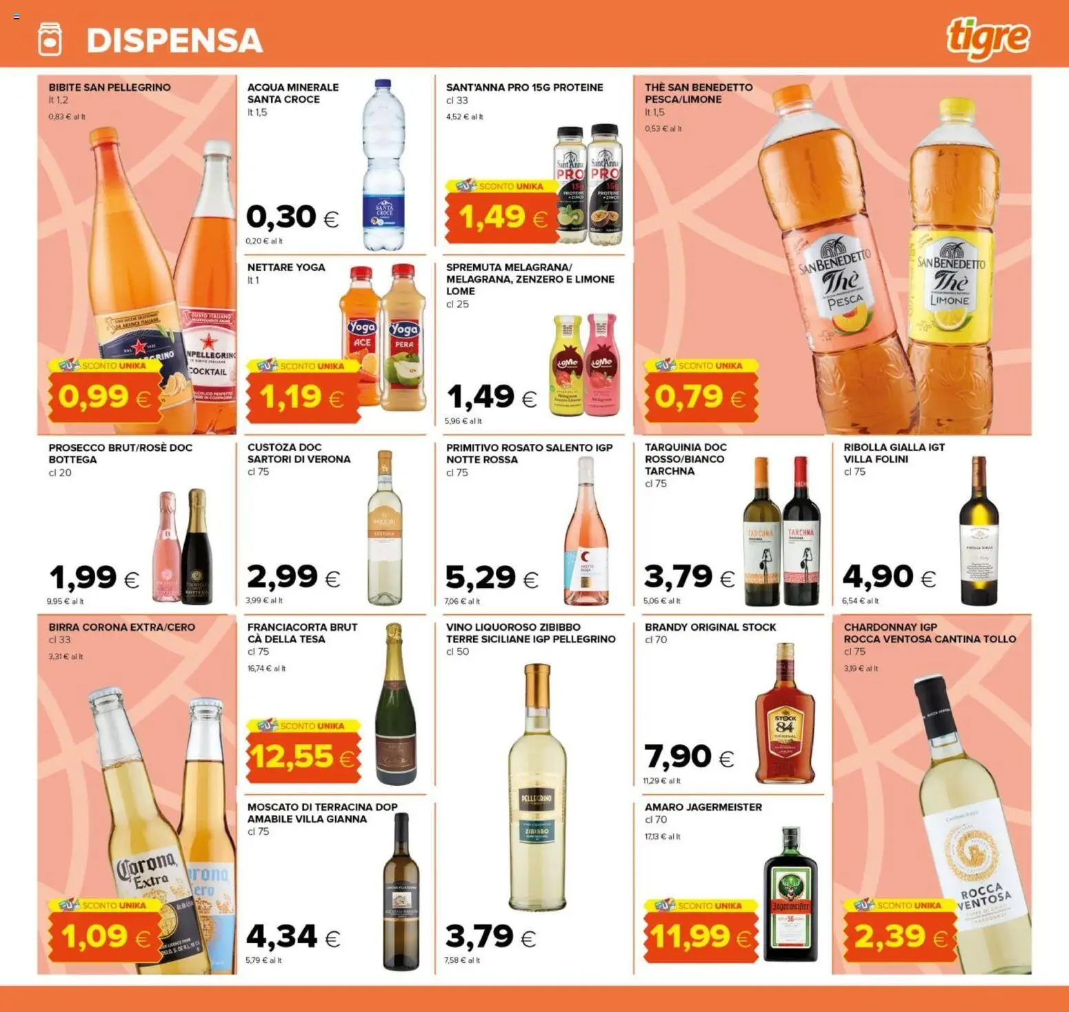 Volantino Tigre del 23.10.2025 | Pagina: 17 | Prodotti: Prosecco, Acqua, Bibite, Amaro