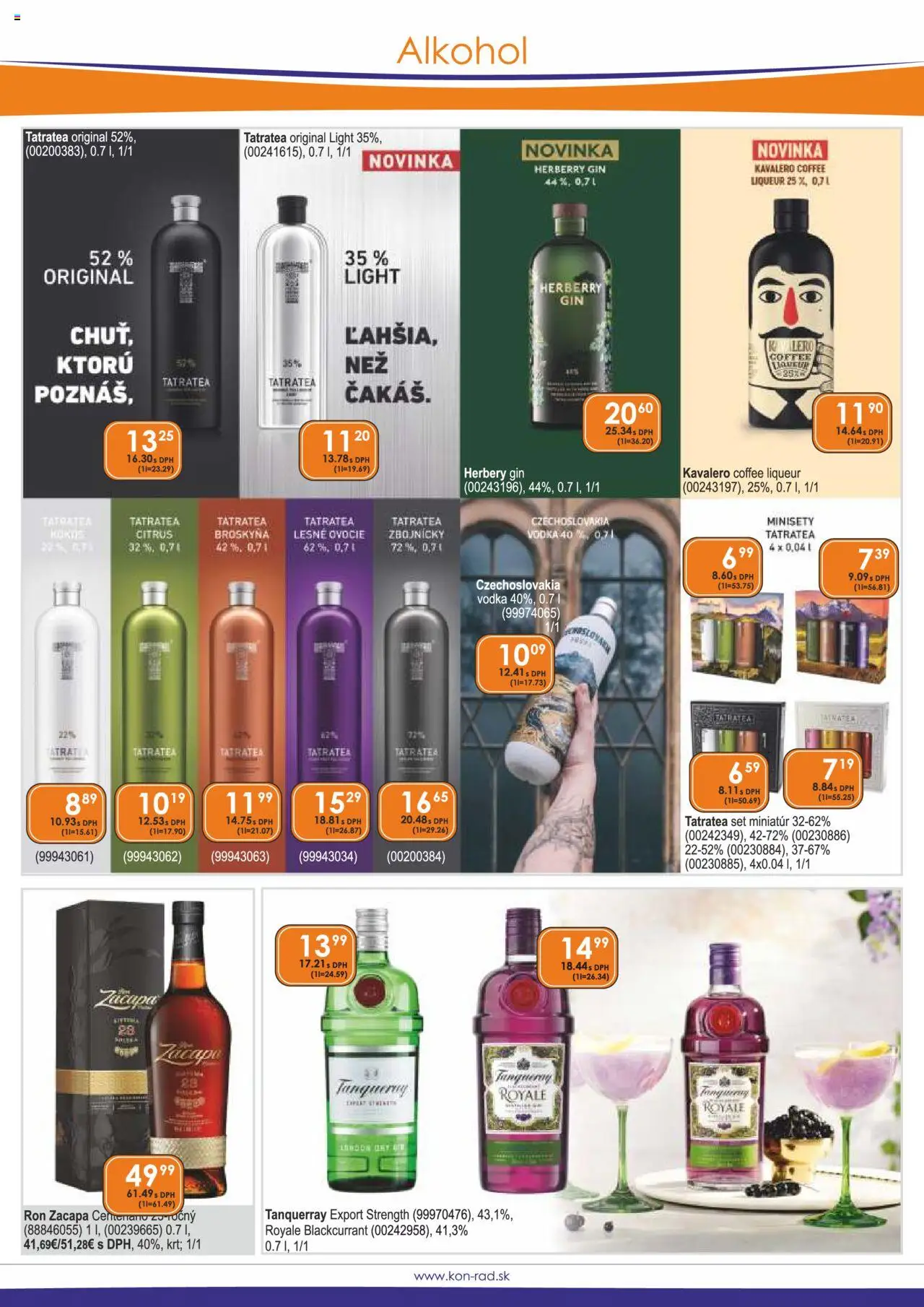 KON - RAD leták │ platný od 01.08.2025 | Strana: 10 | Produkty: Gin, Vodka, Alkohol, Ovocie