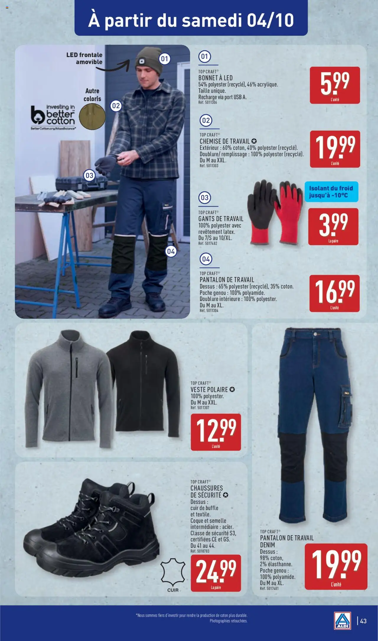 | Page: 45 | Produits: Coton, Chaussures de sécurité, Chemise, Gants