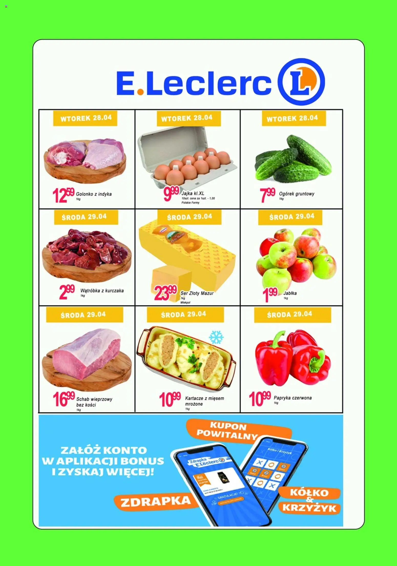 E.Leclerc gazetka - Tychy od 28.04.2026 | Strona: 10 | Produkty: Schab, Schab wieprzowy, Ser, Papryka czerwona