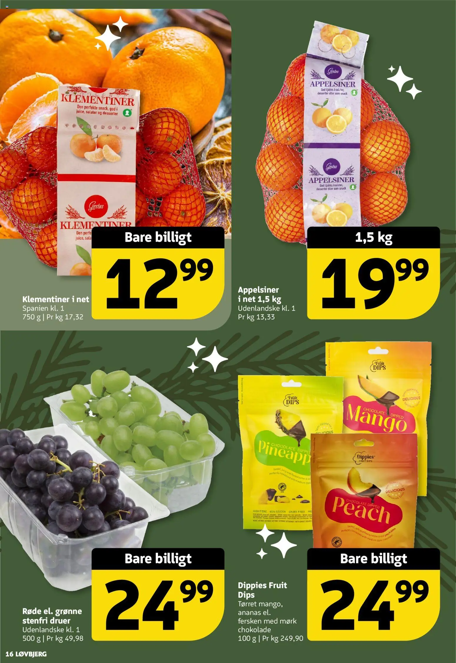 Løvbjerg tilbudsavis – gyldig fra 28.11.2025 | Side: 16 | Produkter: Chokolade, Appelsiner, Ananas, Søm