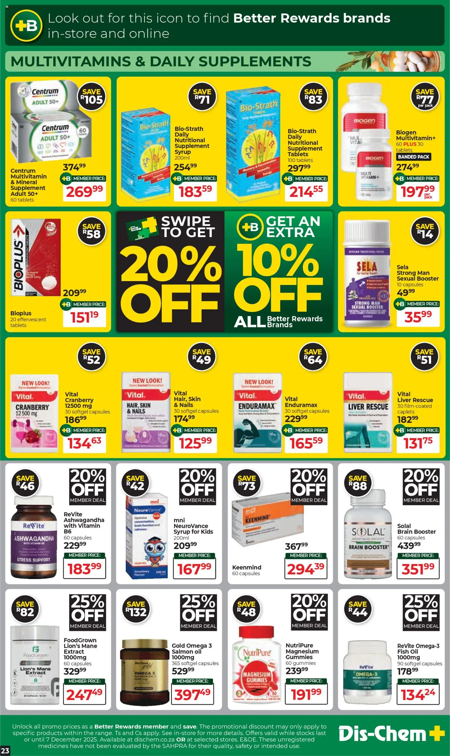 New Dis-Chem catalogue – valid from 18.11.2025 | Page: 23 | Products: Drone, Tijera de poda, Syrup, Supplements