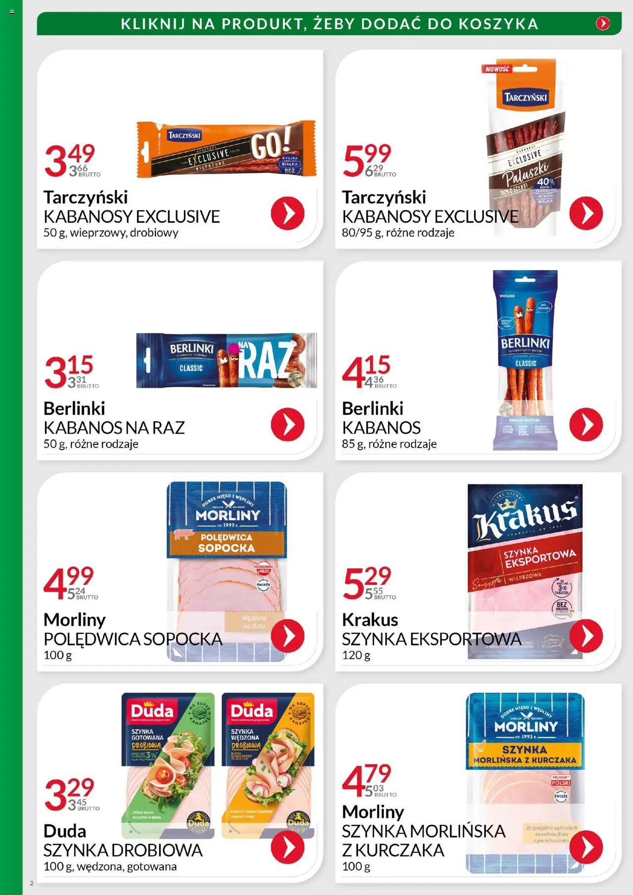 Eurocash Gazetka - Witaj Uniwersytecie od 15.09.2025 | Strona: 2 | Produkty: Kabanosy, Szynka, Paluszki, Szynka gotowana