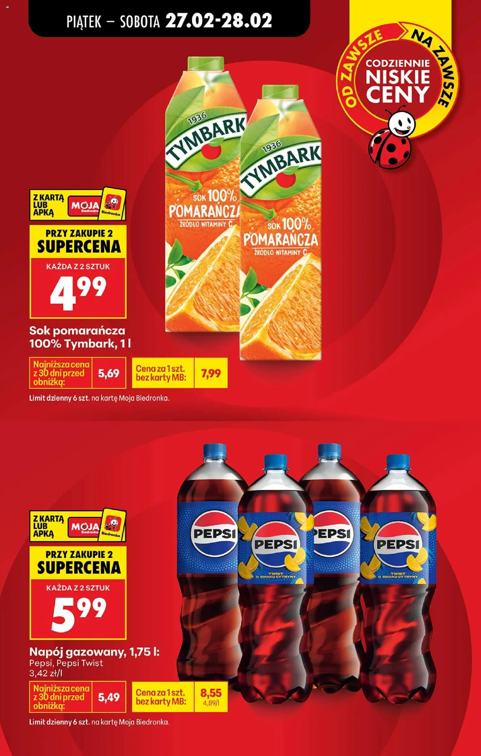 Biedronka Polsko leták - Tani weekend od 27.02.2026 | Strana: 12 | Produkty: Pepsi, Karty