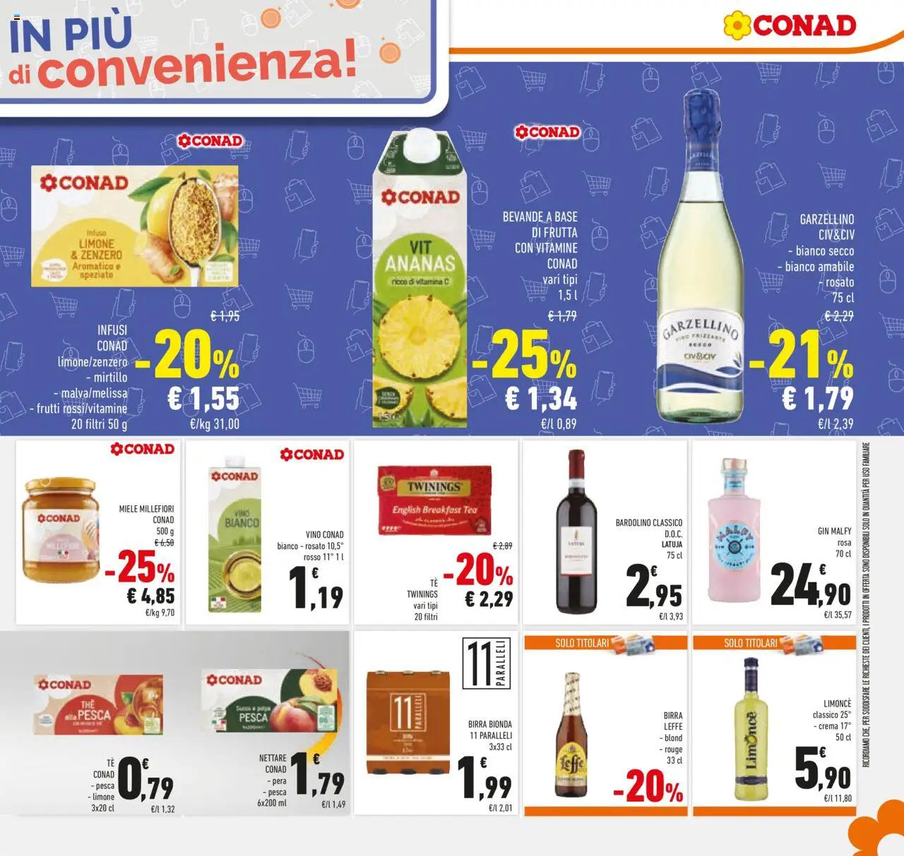 Volantino Conad del 24.09.2025 | Pagina: 35 | Prodotti: Tè, Gin, Limone, Vino